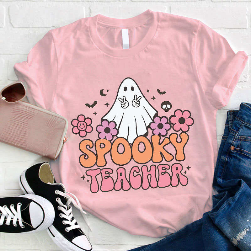 Spooky Teacher Peace Sign T-Shirt