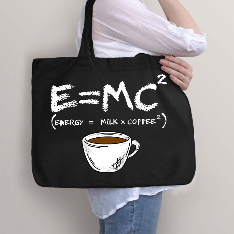 Energie=Milch+Kaffee Lehrer Tragetasche mit Reißverschluss