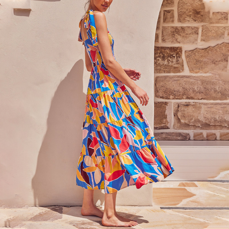 Flowers Blue Summer Dress