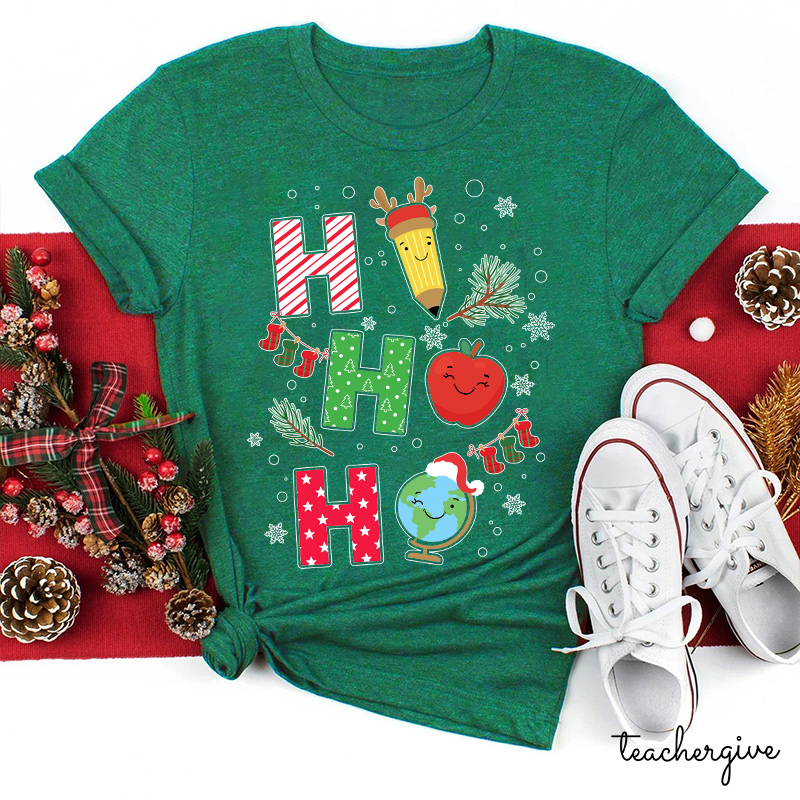 Ho Ho Ho Apple Pen Have A Good Time Too Teacher T-Shirt