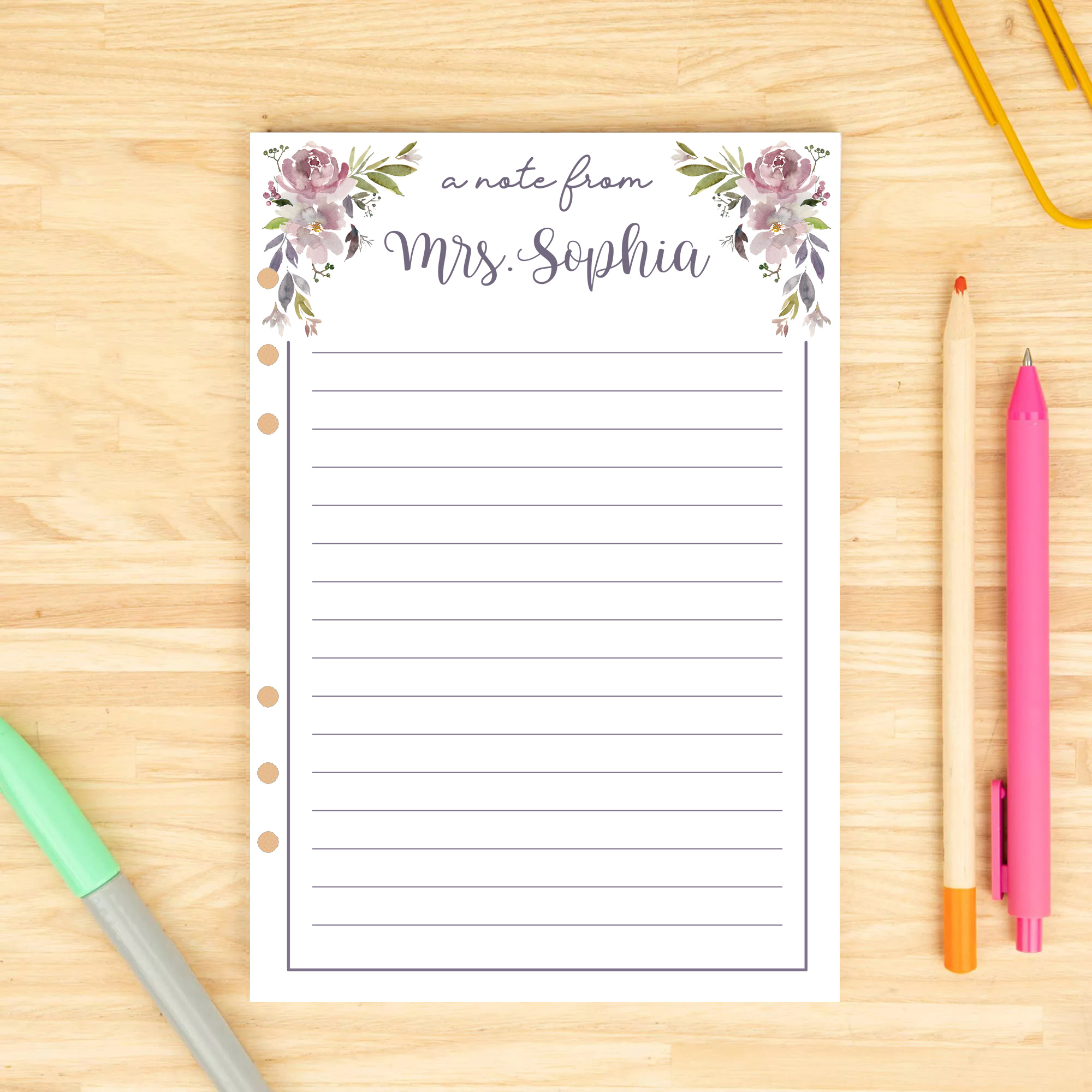 Personalized Elegant Flower Planner