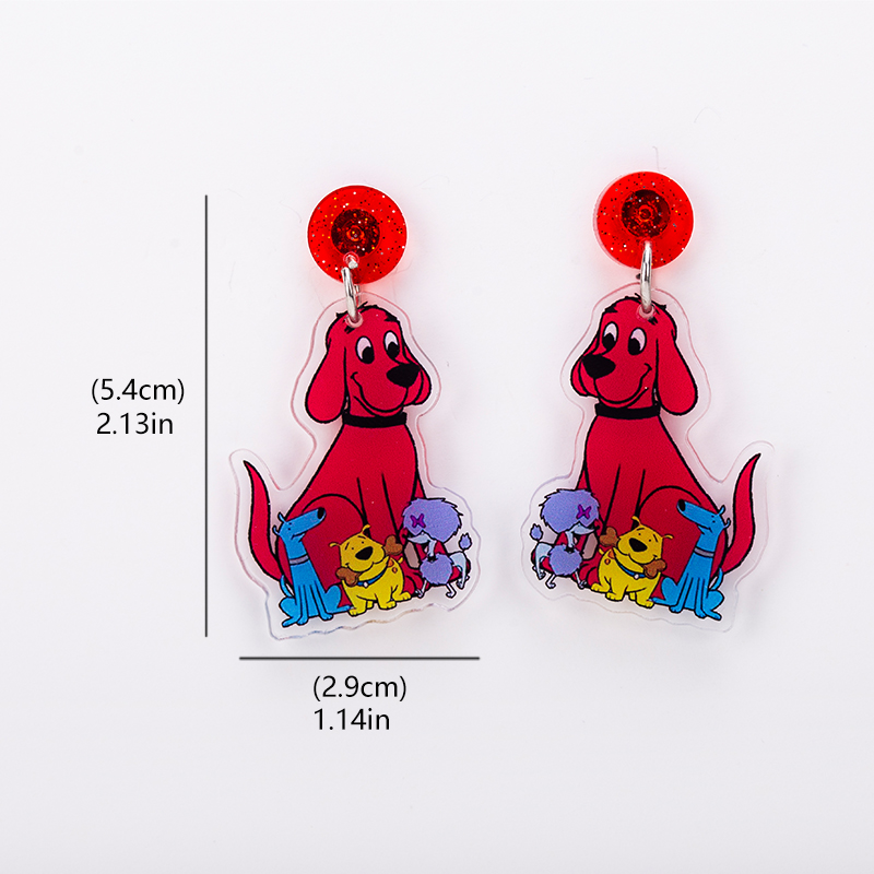 Clifford The Big Red Dog Acrylic Earrings