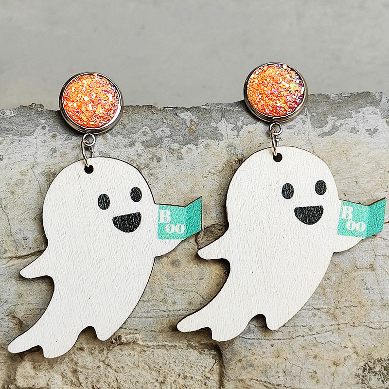 Ghost Book  Wooden Earrings