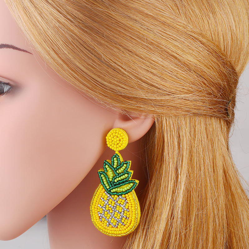 Pineapple Beaded Earrings