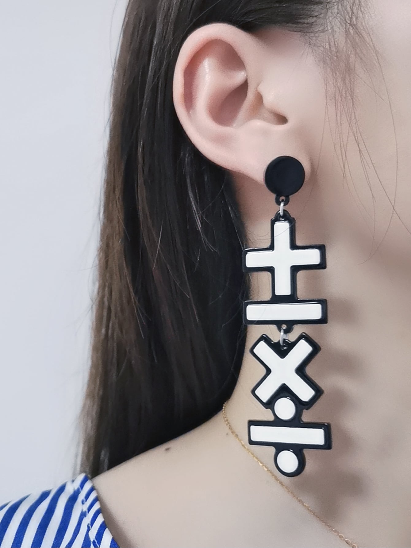 Symbol Design Drop Earrings