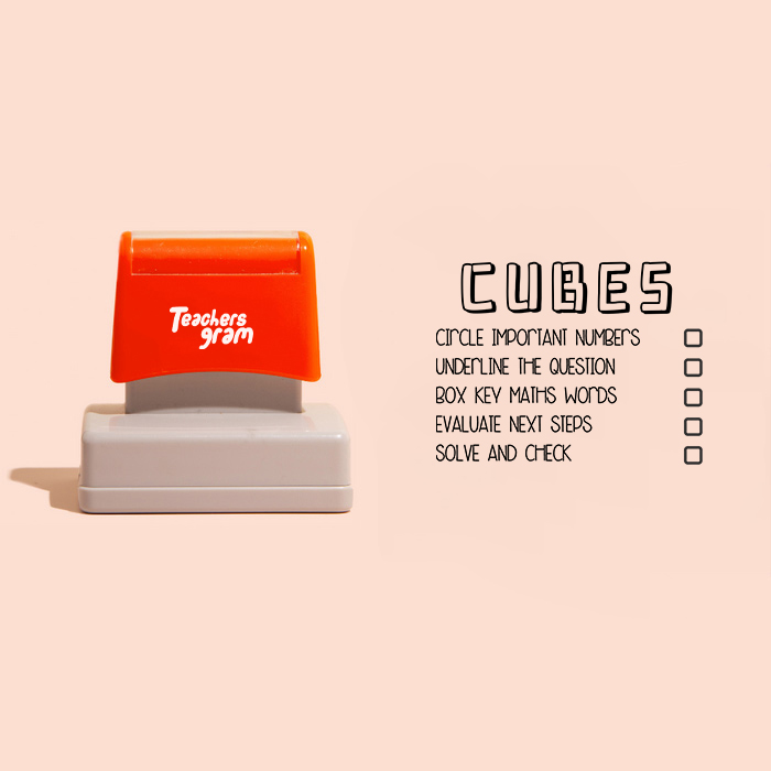 Cubes Teacher Large Rectangle Stamp