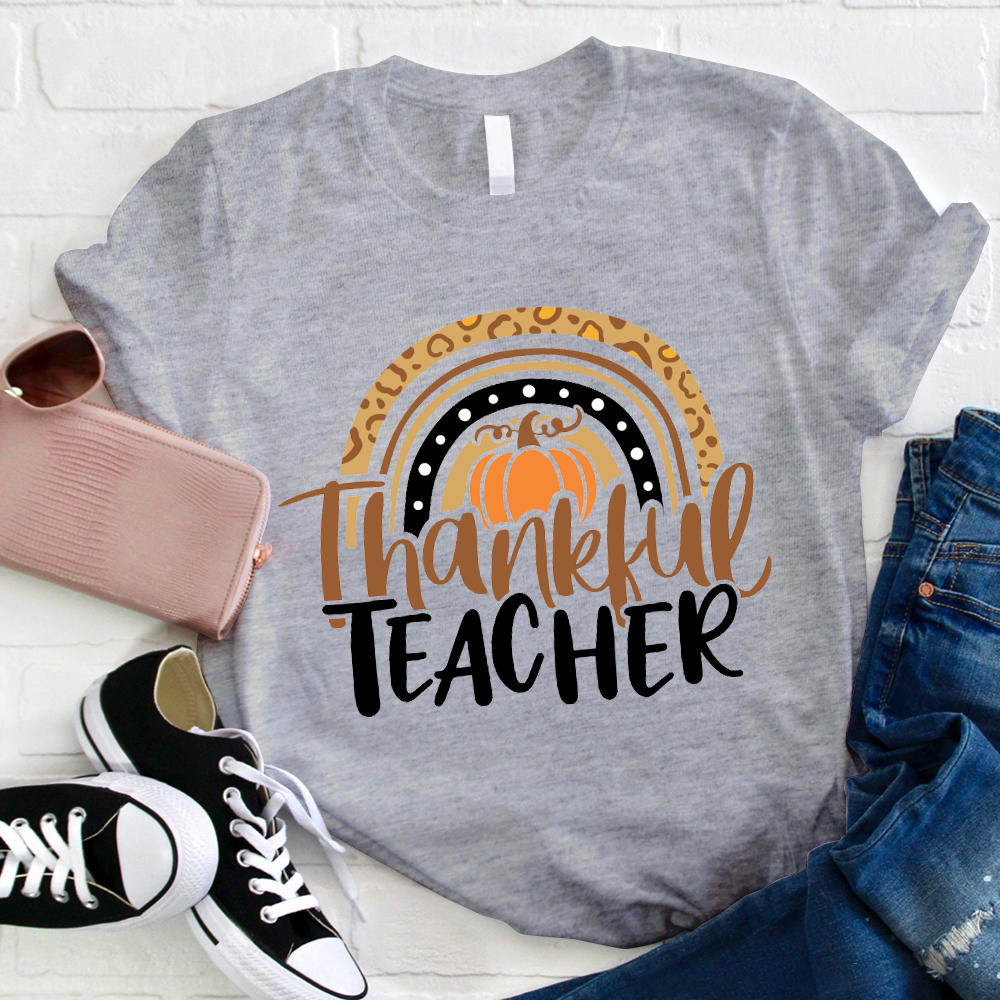 Thankful Teacher Pumpkin T-Shirt