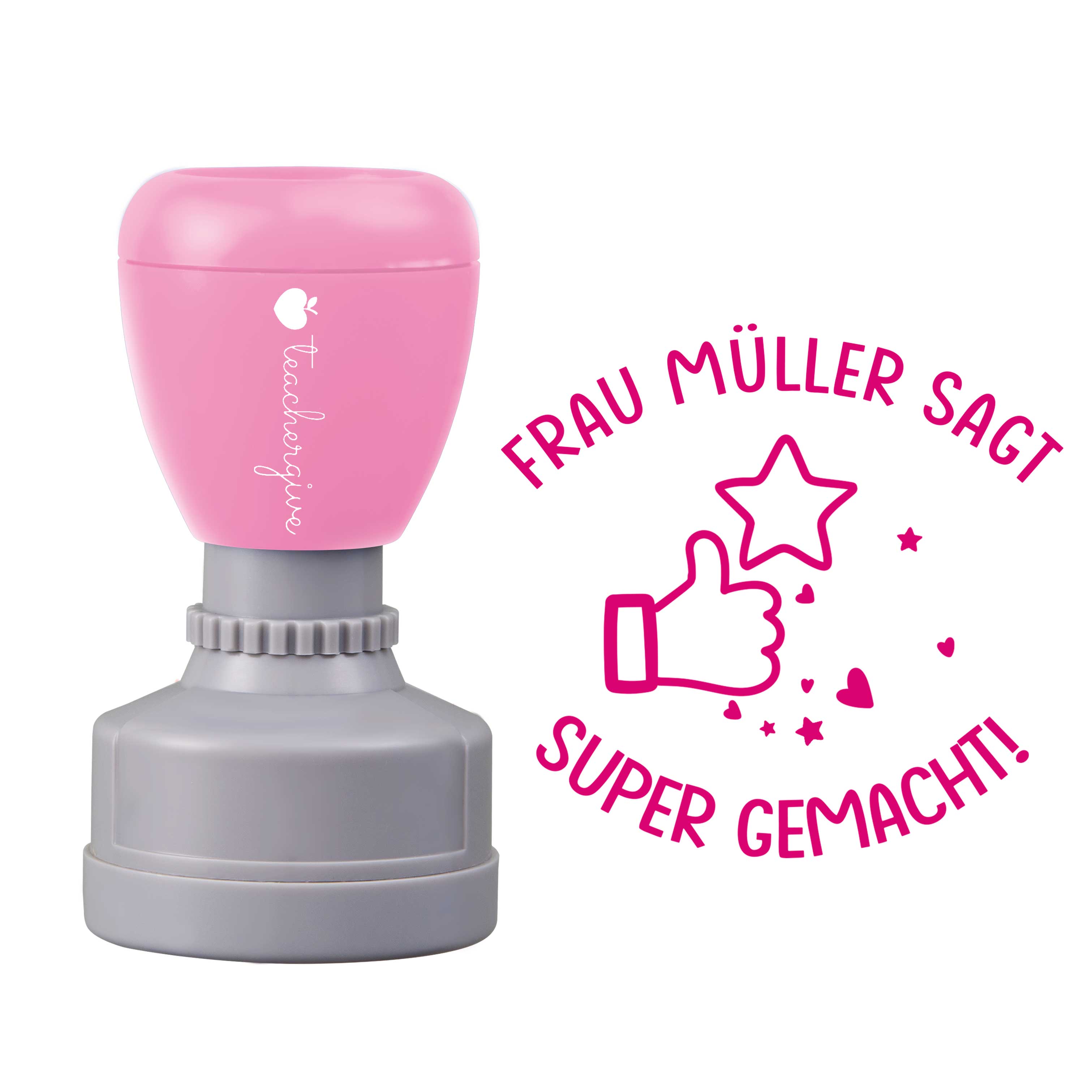 Personalisiert sagt super gemacht Lehrer Stempel