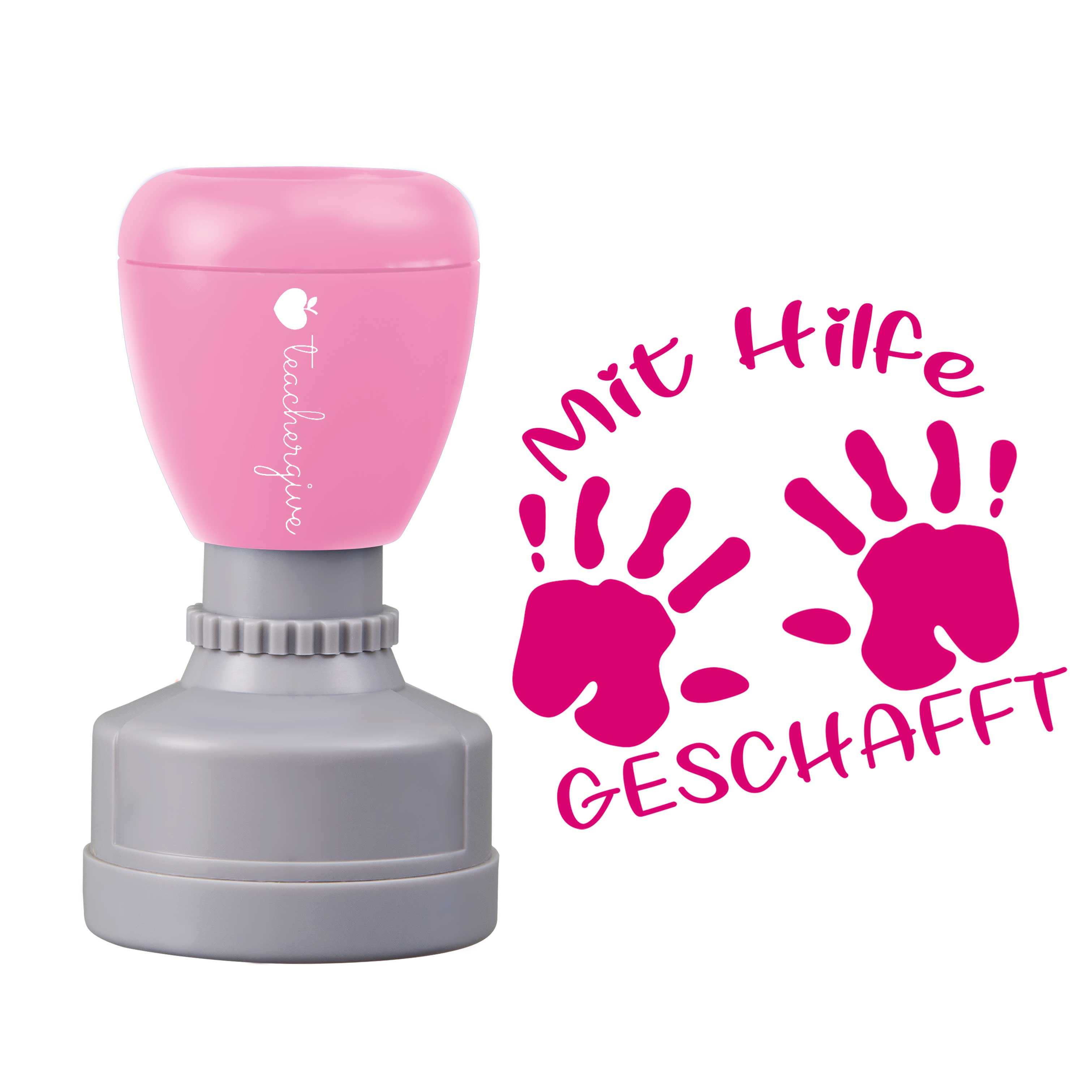 Mit Hilfe Geschafft Lehrer Stempel