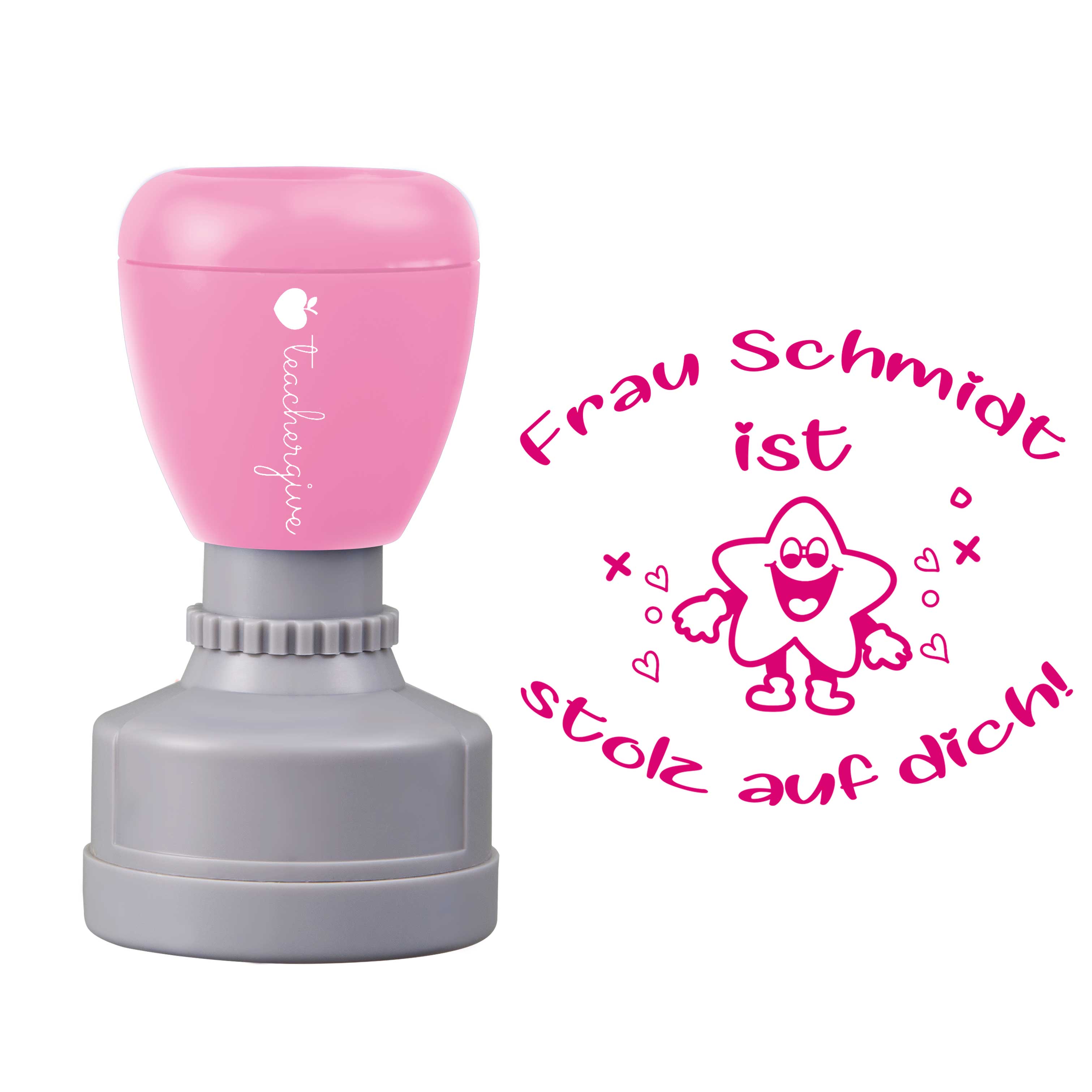 Personalisiert Name ist stolz auf dich Lehrer Stempel