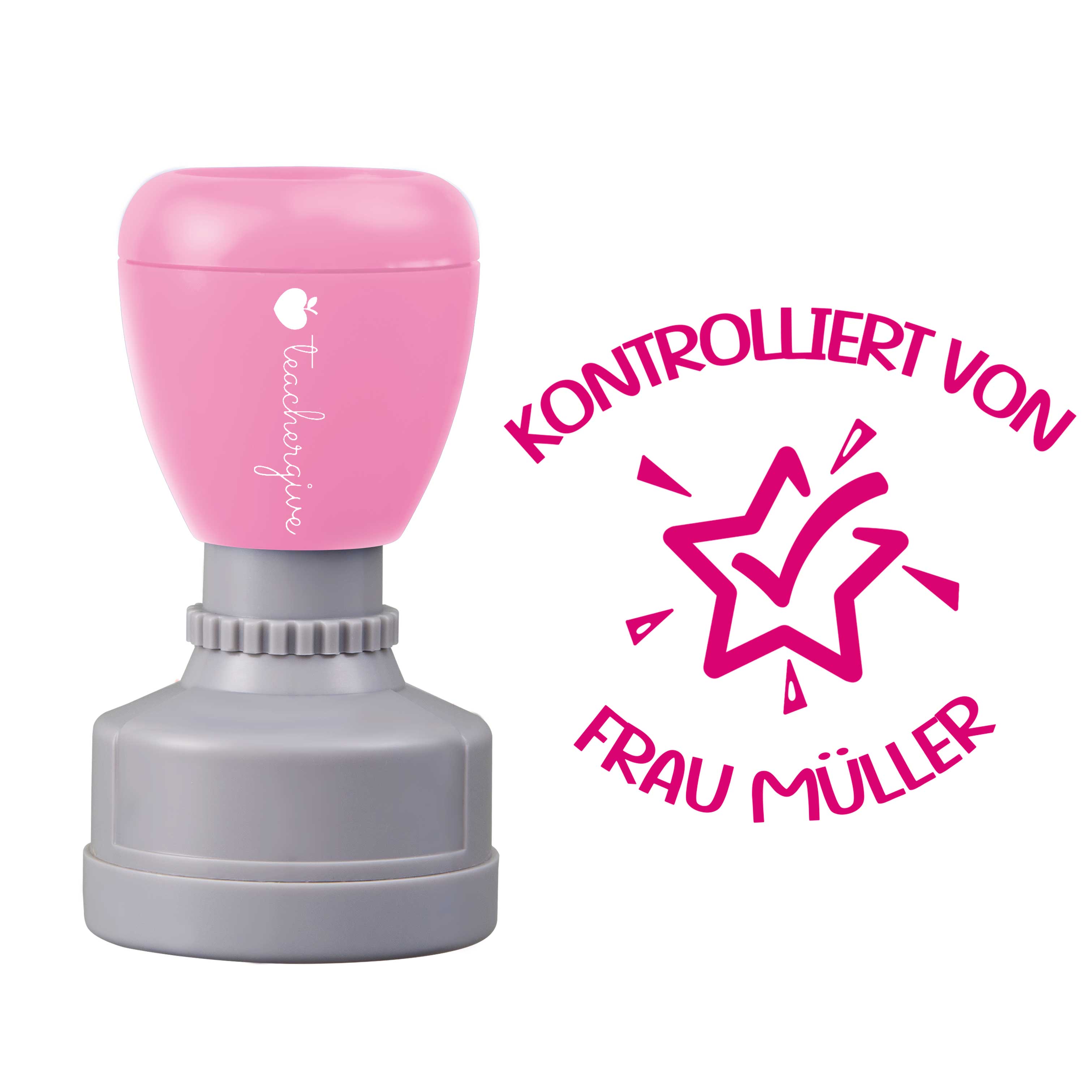 Personalisiert Name Kontrolliert von Lehrer Stempel