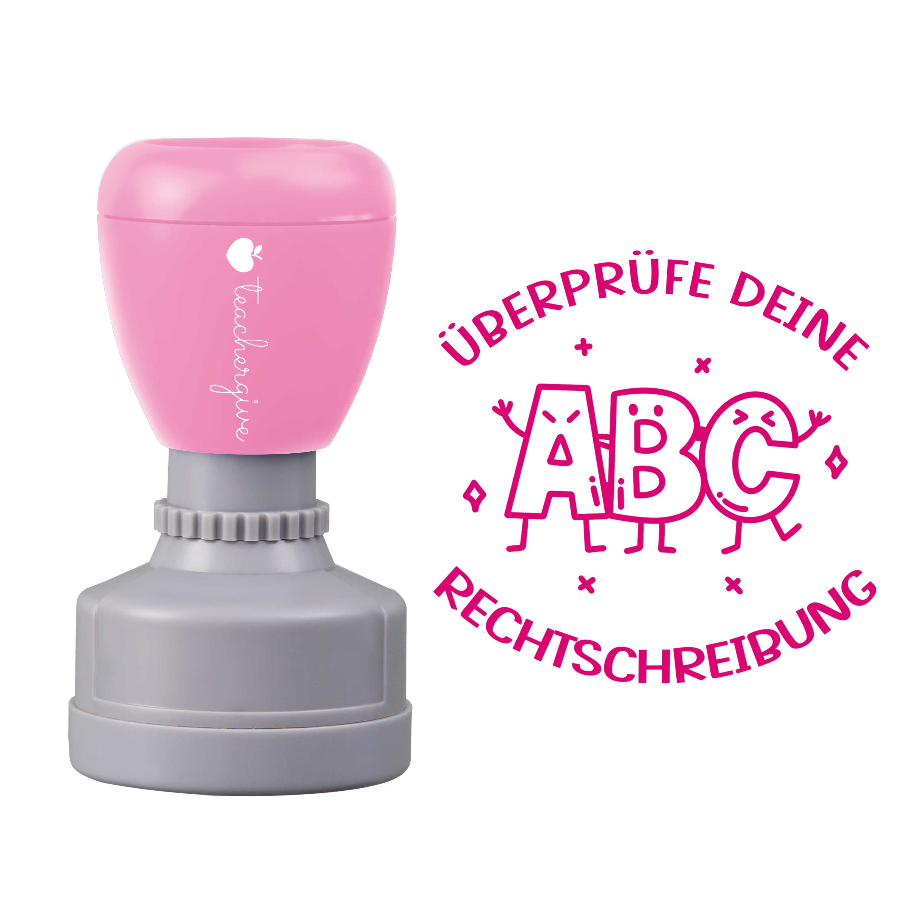 Überprüfe deine Rechtschreibung Lehrer Stempel