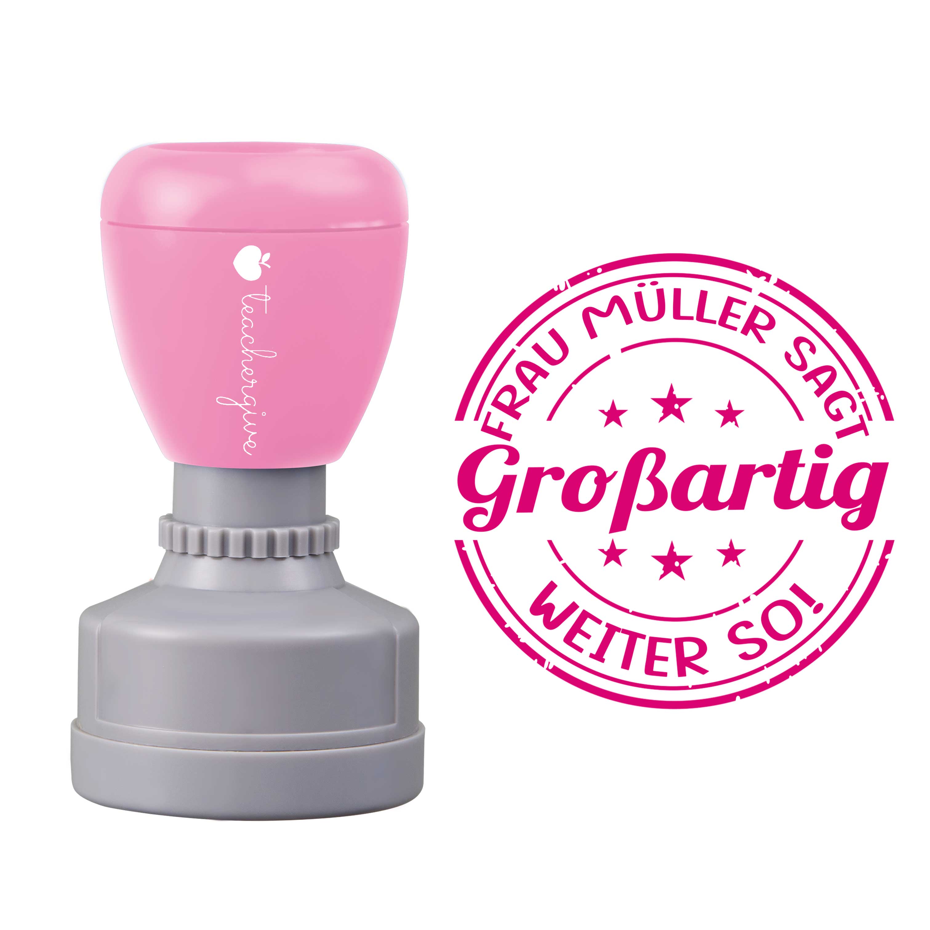 Personalisiert Name Sagt Großartig Weiter So Lehrer Stempel