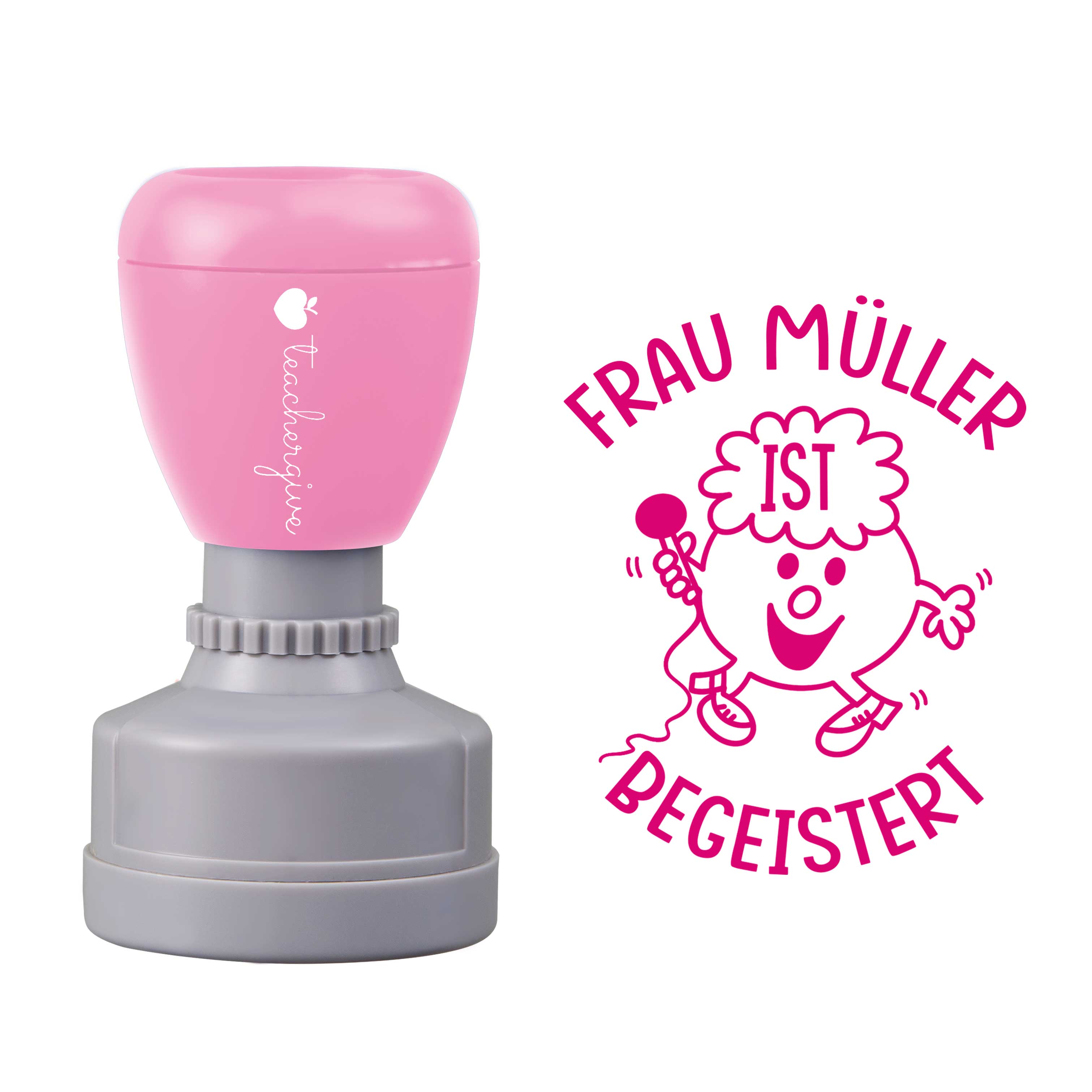 Personalisiert ist begeistert Lehrer Stempel