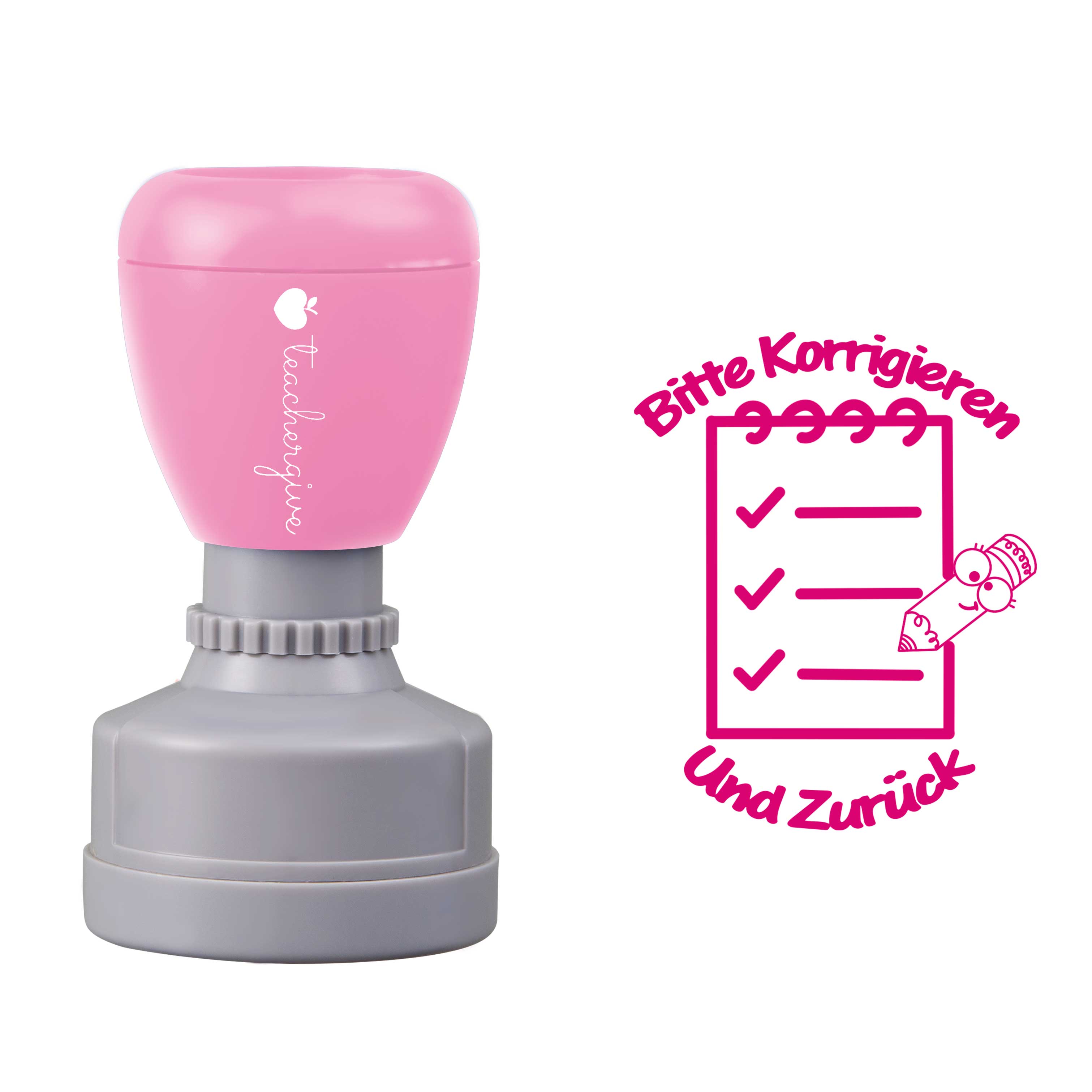 Bitte Korrigieren Und Zurück Lehrer Stempel