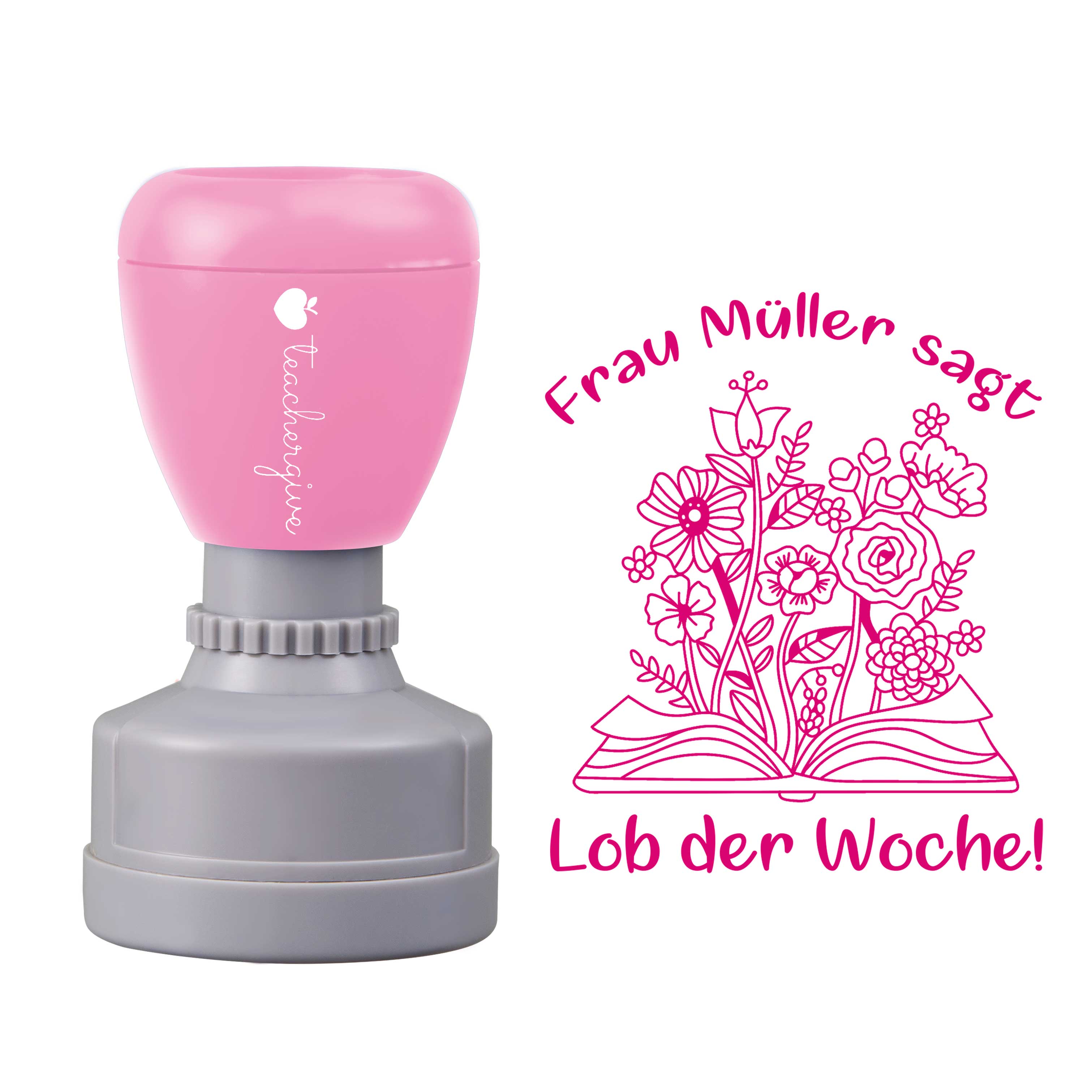 Personalisiert Name sagt Lob der Woche Lehrer Stempel