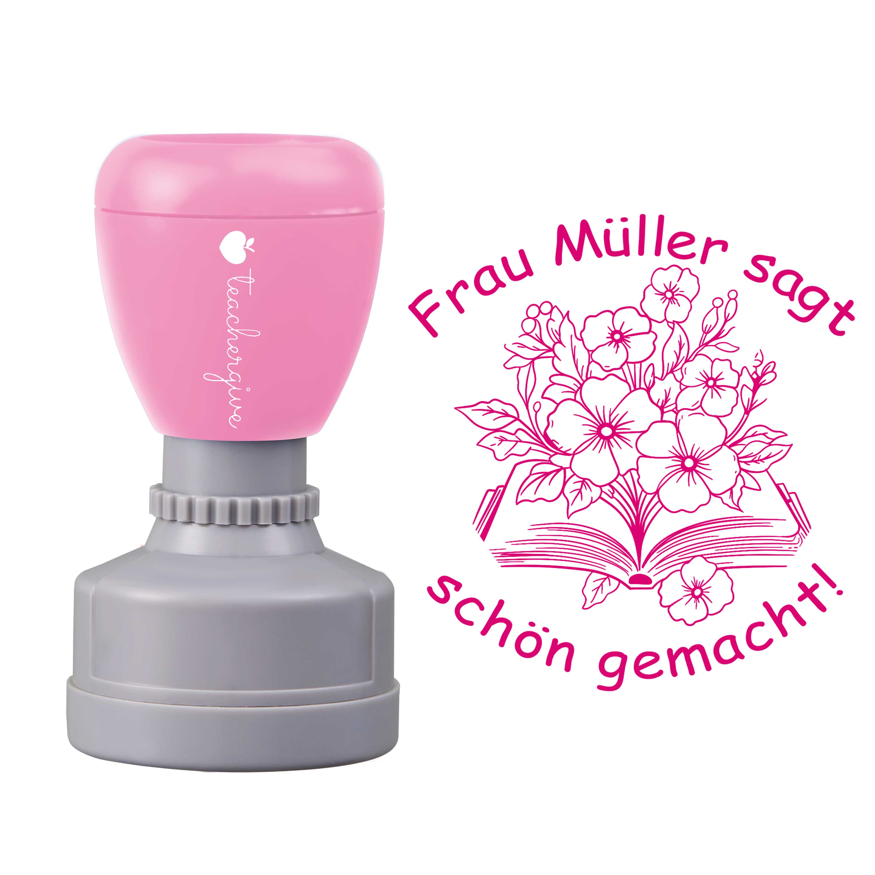 Personalisiert Name sagt schön gemacht Lehrer Stempel
