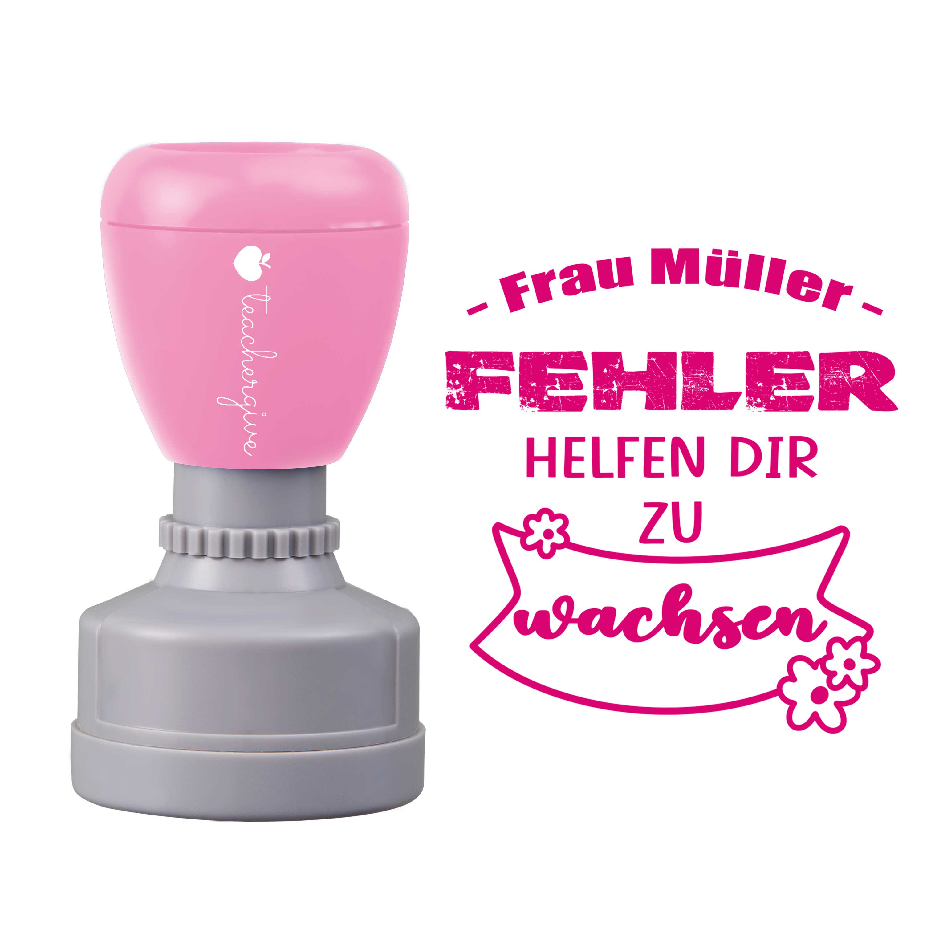 Personalisiert Name Sagt Fehler helfen dir zu wachsen Lehrer Stempel