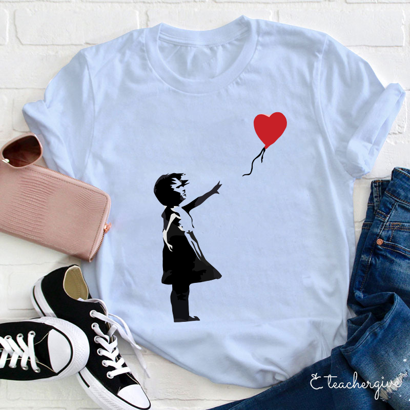 The Girl Whose Balloon Flew Away Teacher T-Shirt