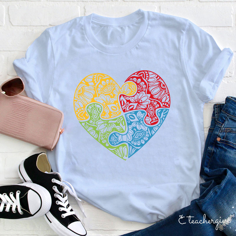 Puzzle Heart SLP Teacher T-Shirt