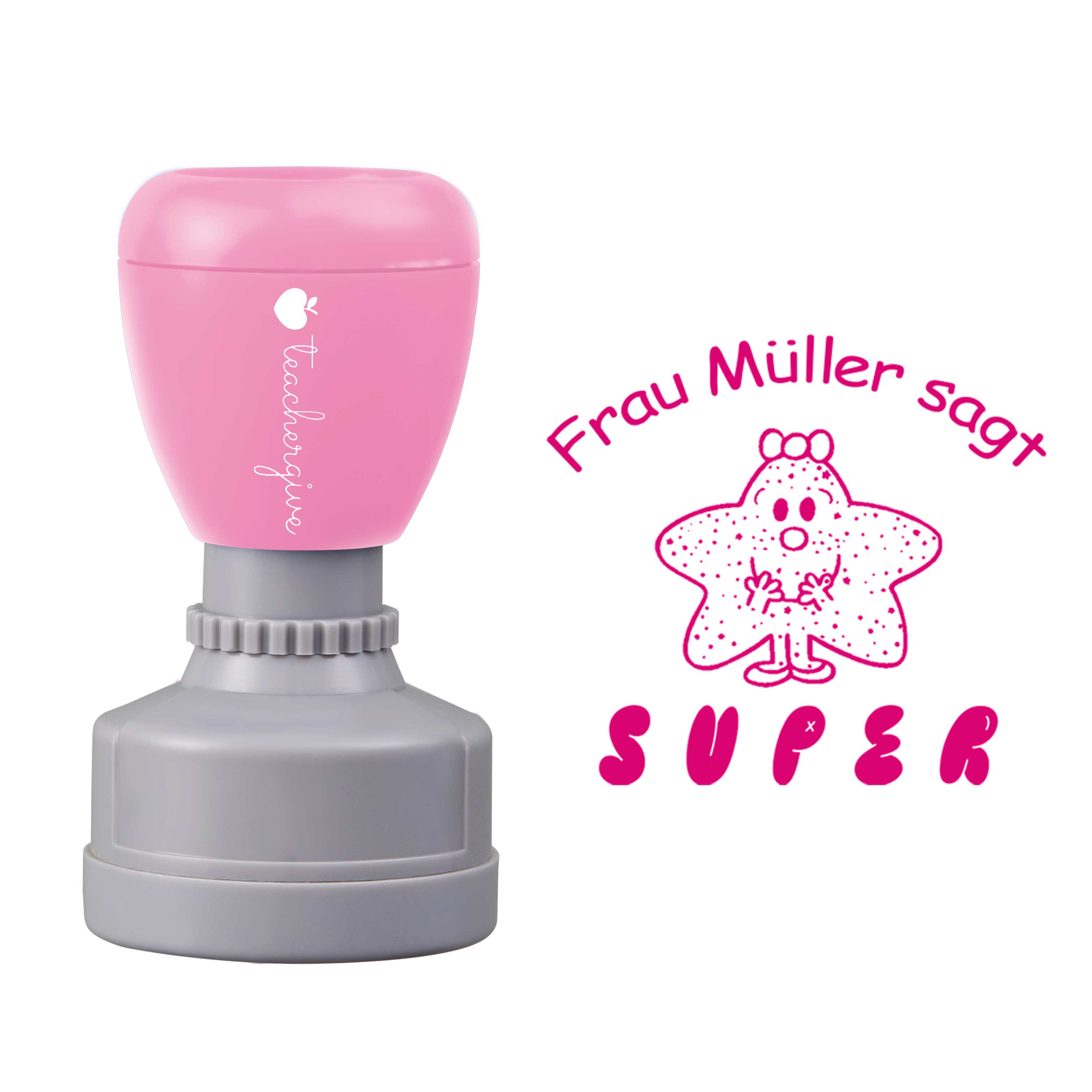 Personalisiert sagt super Lehrer Stempel