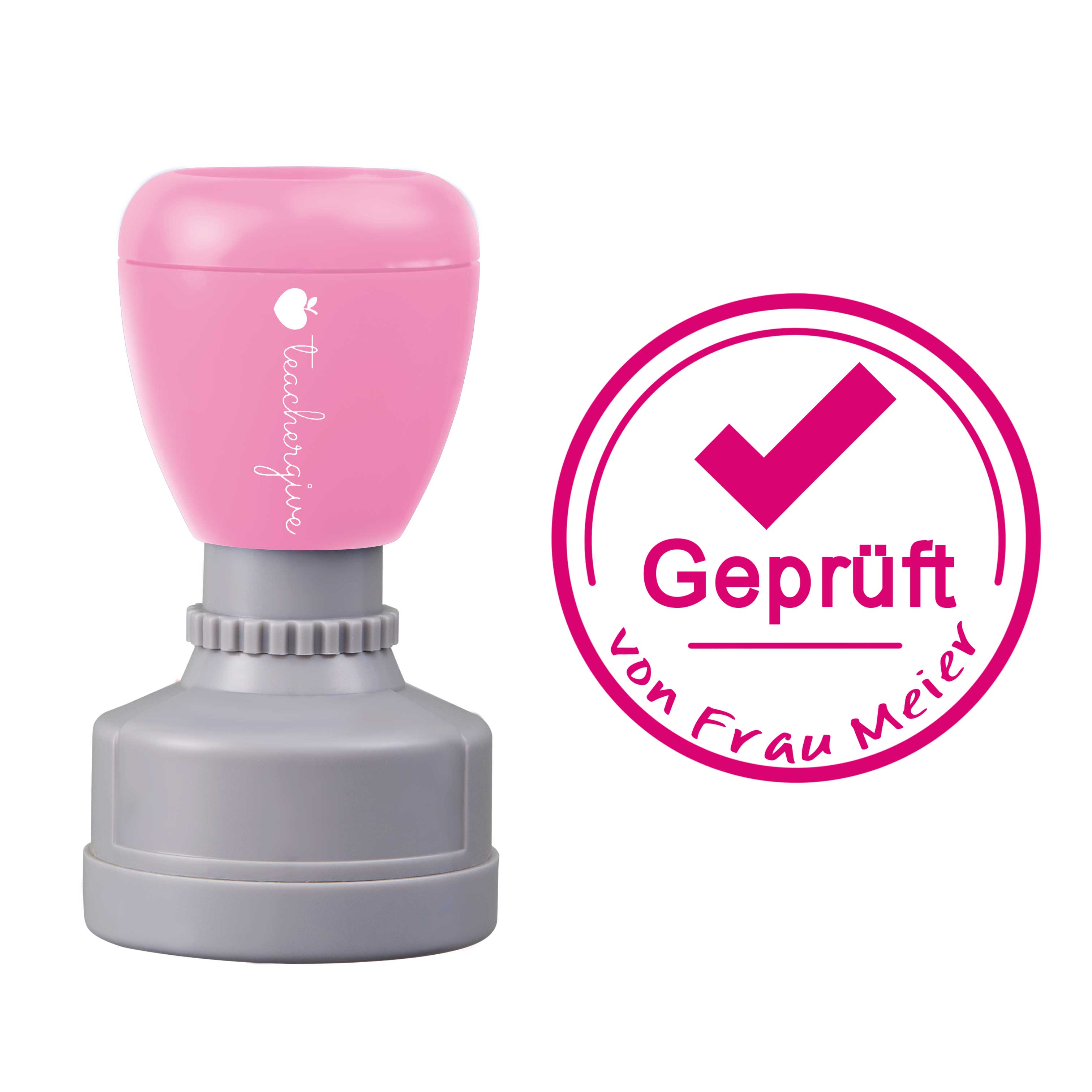 Personalisiert Geprüft Von Lehrer Stempel