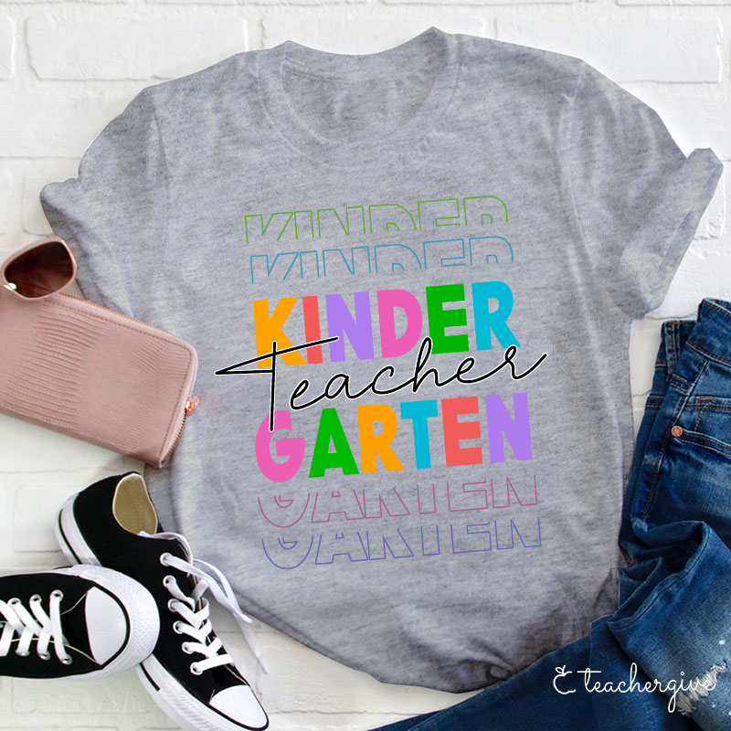 Personalized Colorful Letters Teacher T-Shirt