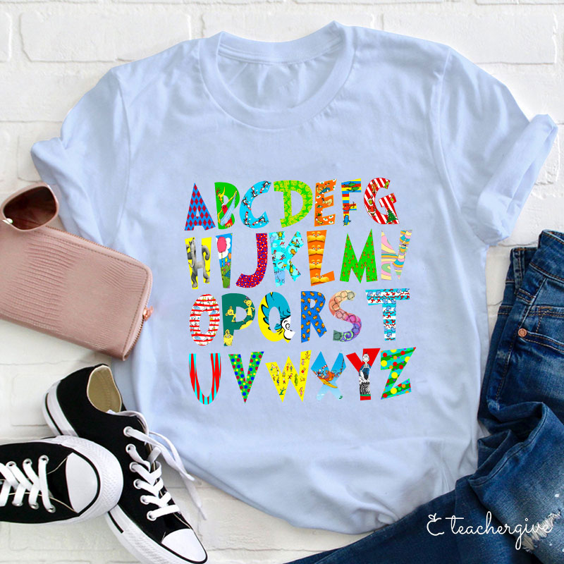 Colorful Alphabet Cute Teacher T-Shirt