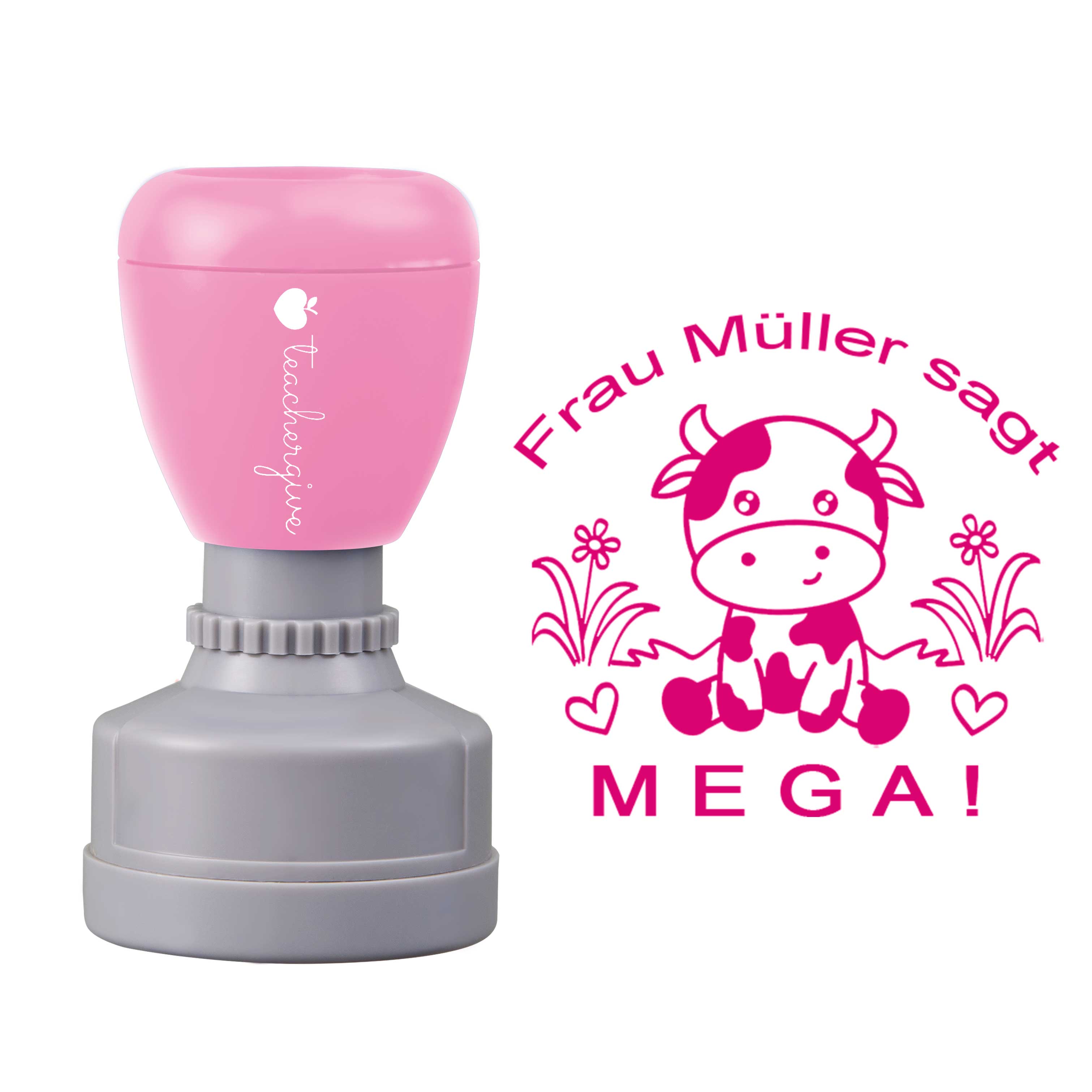 Personalisiert sagt mega Lehrer Stempel