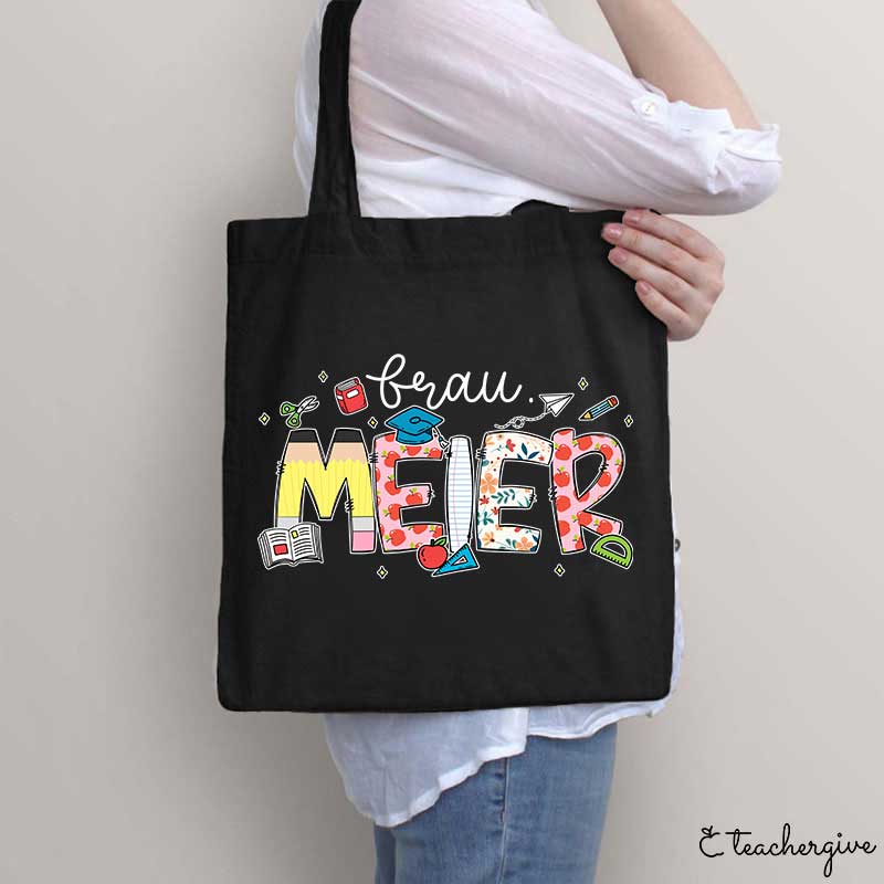 Personalisiert Name Lehrer Tragetasche