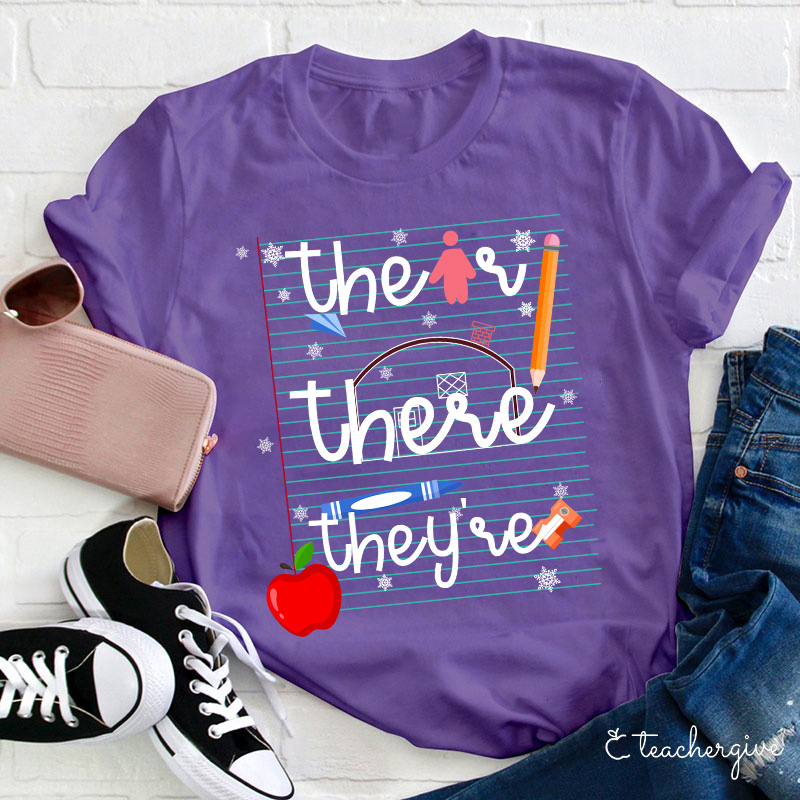 Their There They Are Book T-Shirt