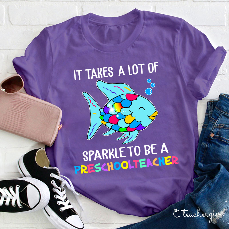Personalized It Takes A Lot Of Sparkle To Be A Teacher T-Shirt