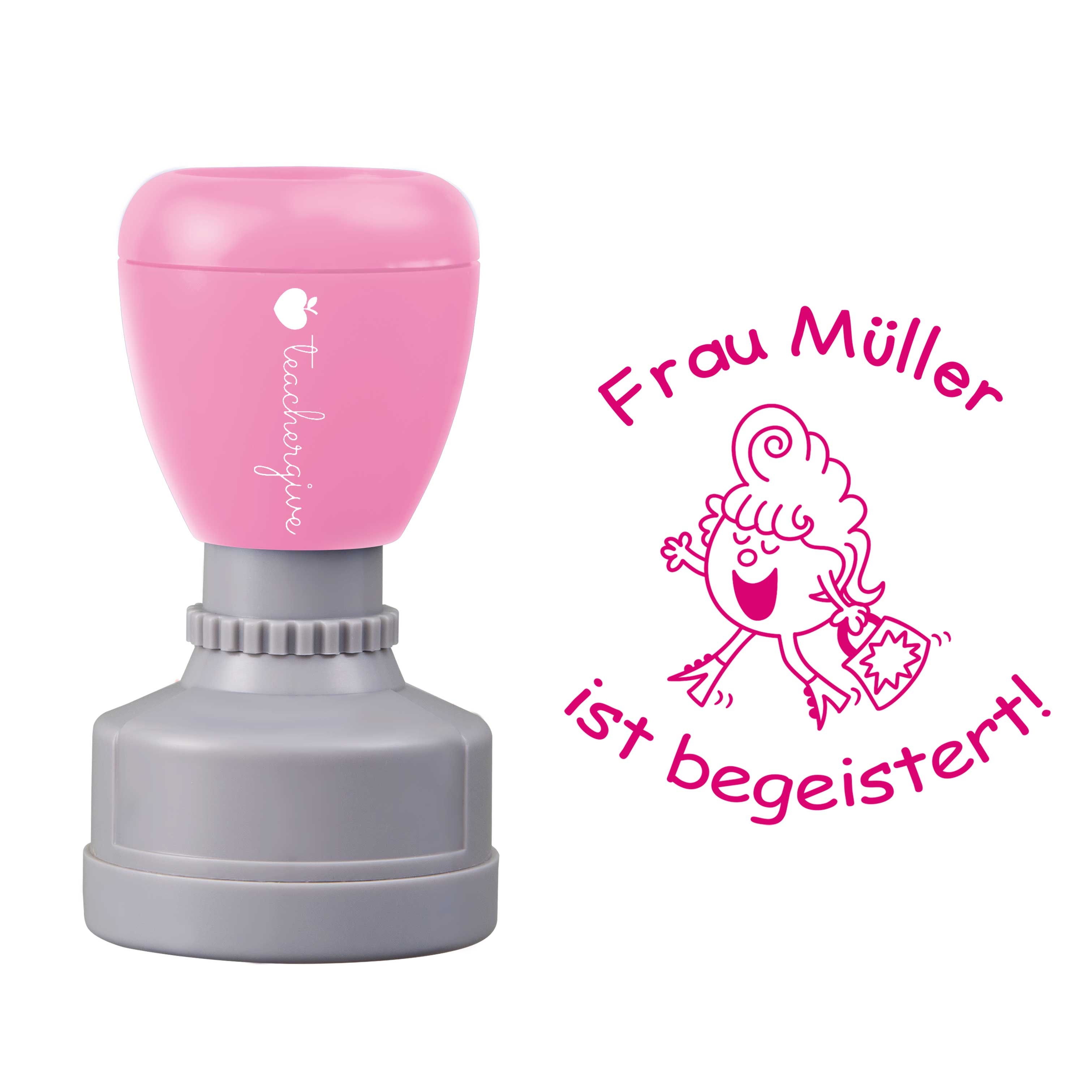 Personalisiert ist begeistert Lehrer Stempel