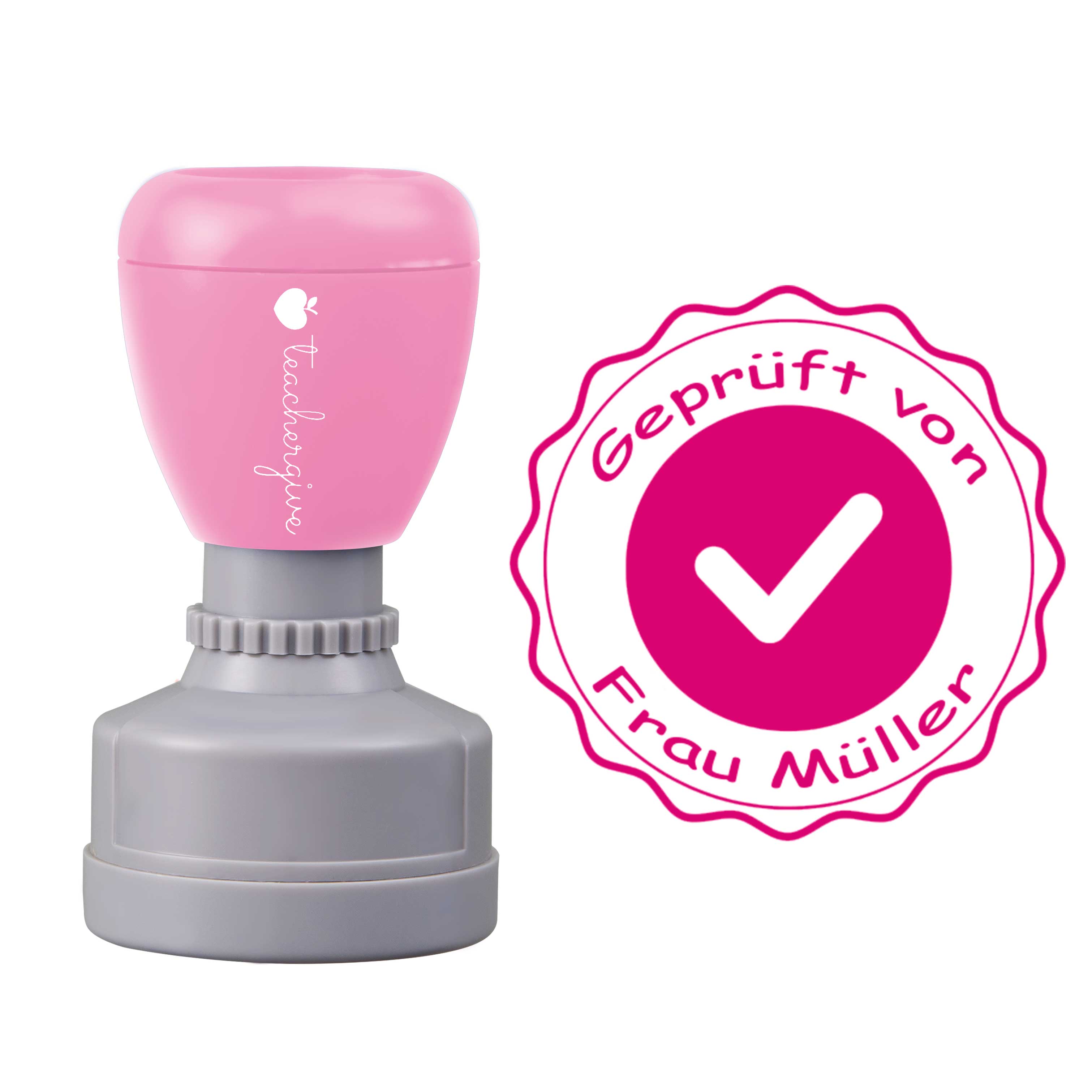 Personalisiert Geprüft von Lehrer Stempel