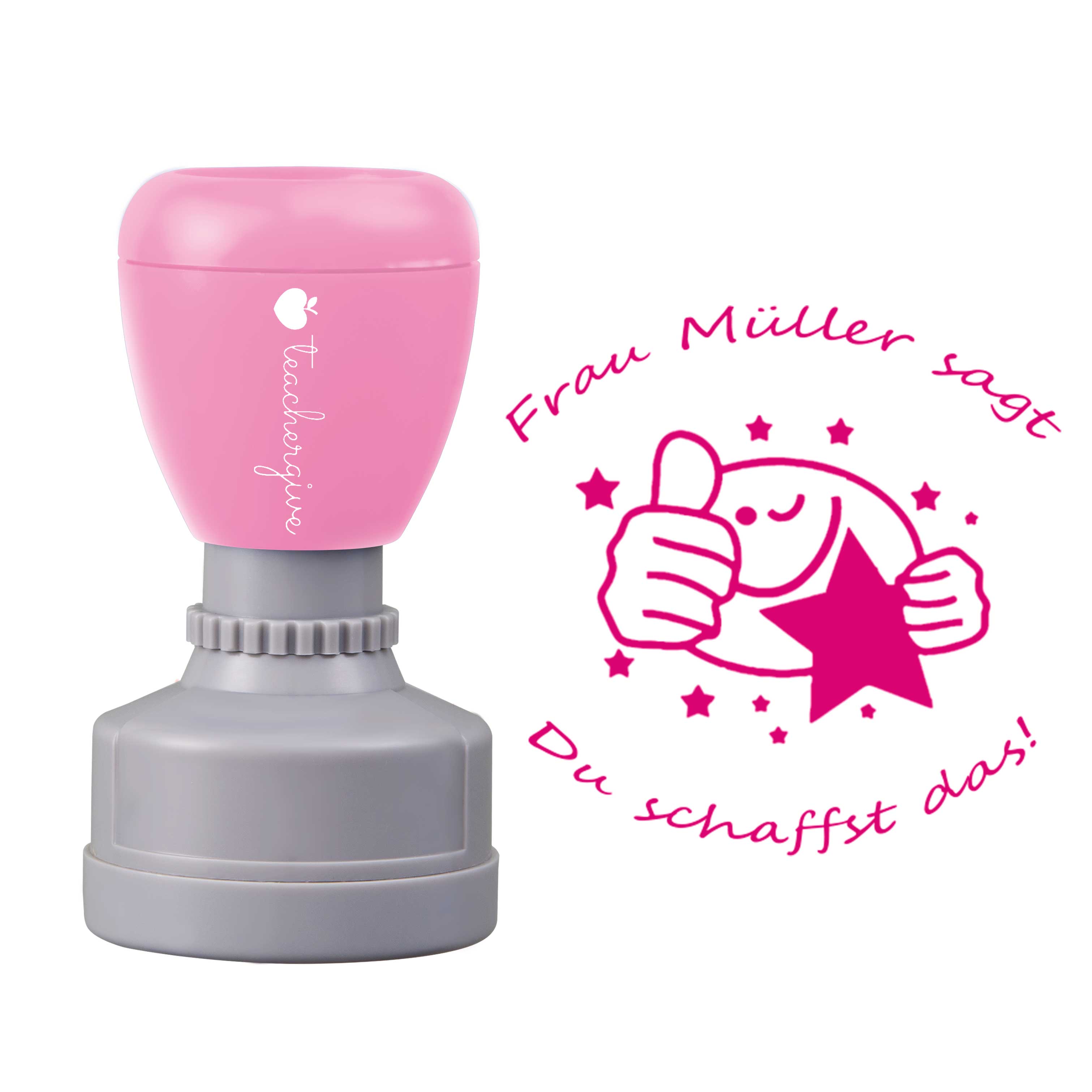 Personalisiert Name Sagt Du Schaffst Das Lehrer Stempel