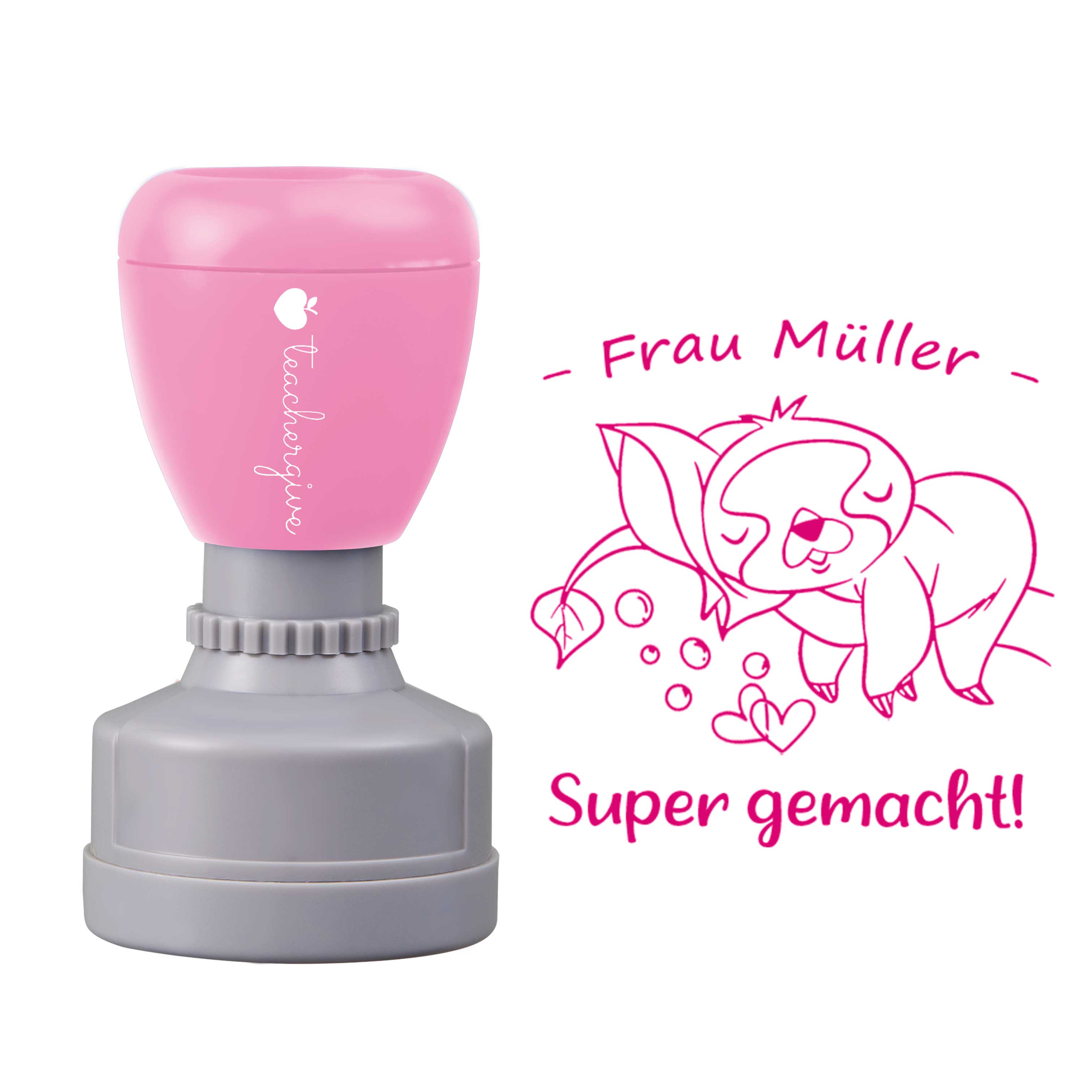 Personalisiert super gemacht Lehrer Stempel