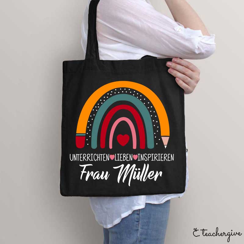Personalisiert Name Liebe Inspirieren Lehrer Tragetasche