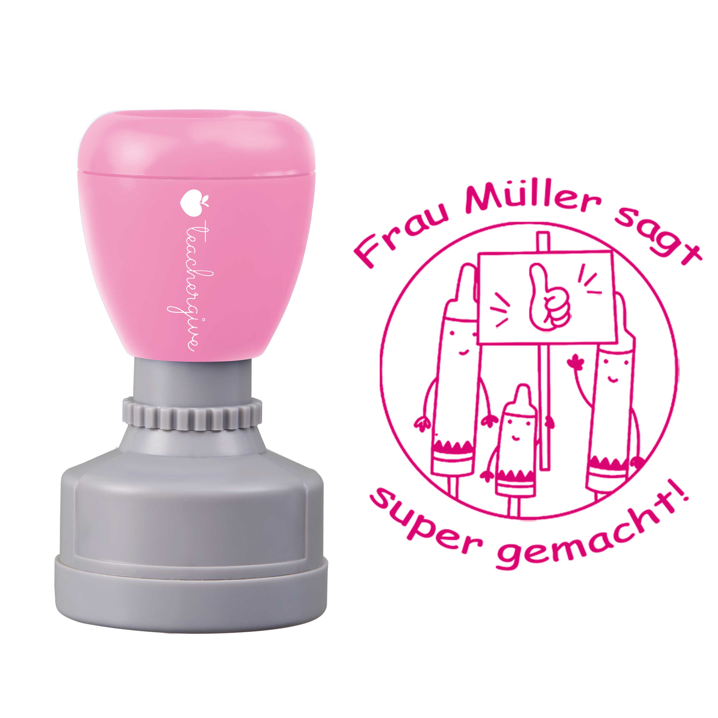 Personalisiert sagt super gemacht Lehrer Stempel