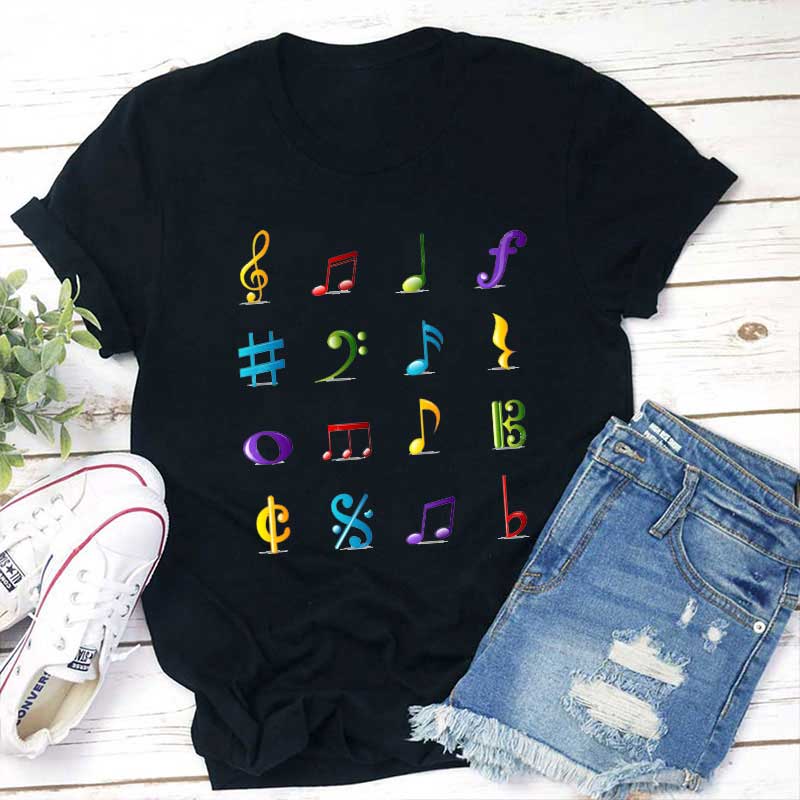 Musikalische Elemente Lehrer T-Shirt