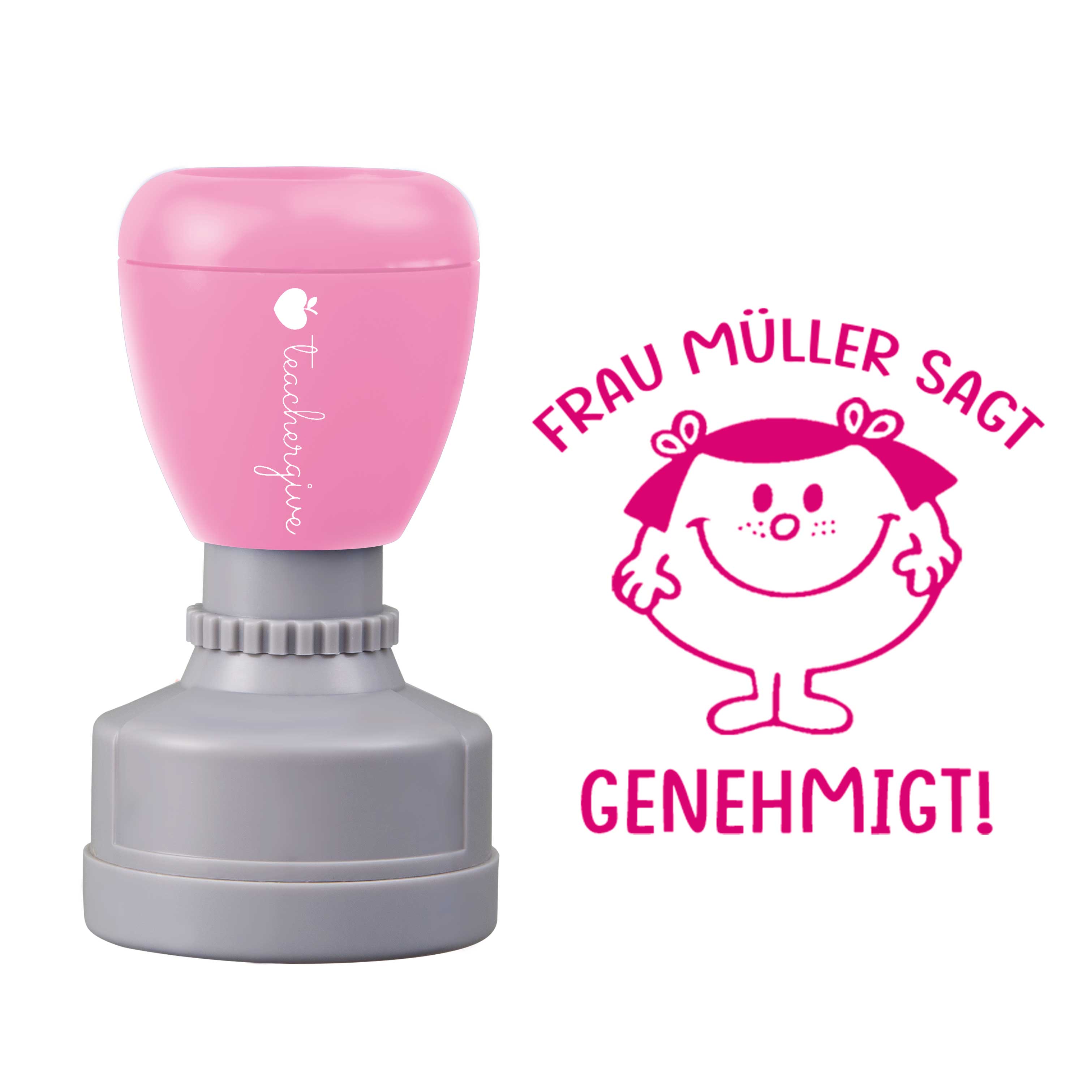 Personalisiert Name sagt genehmigt Lehrer Stempel