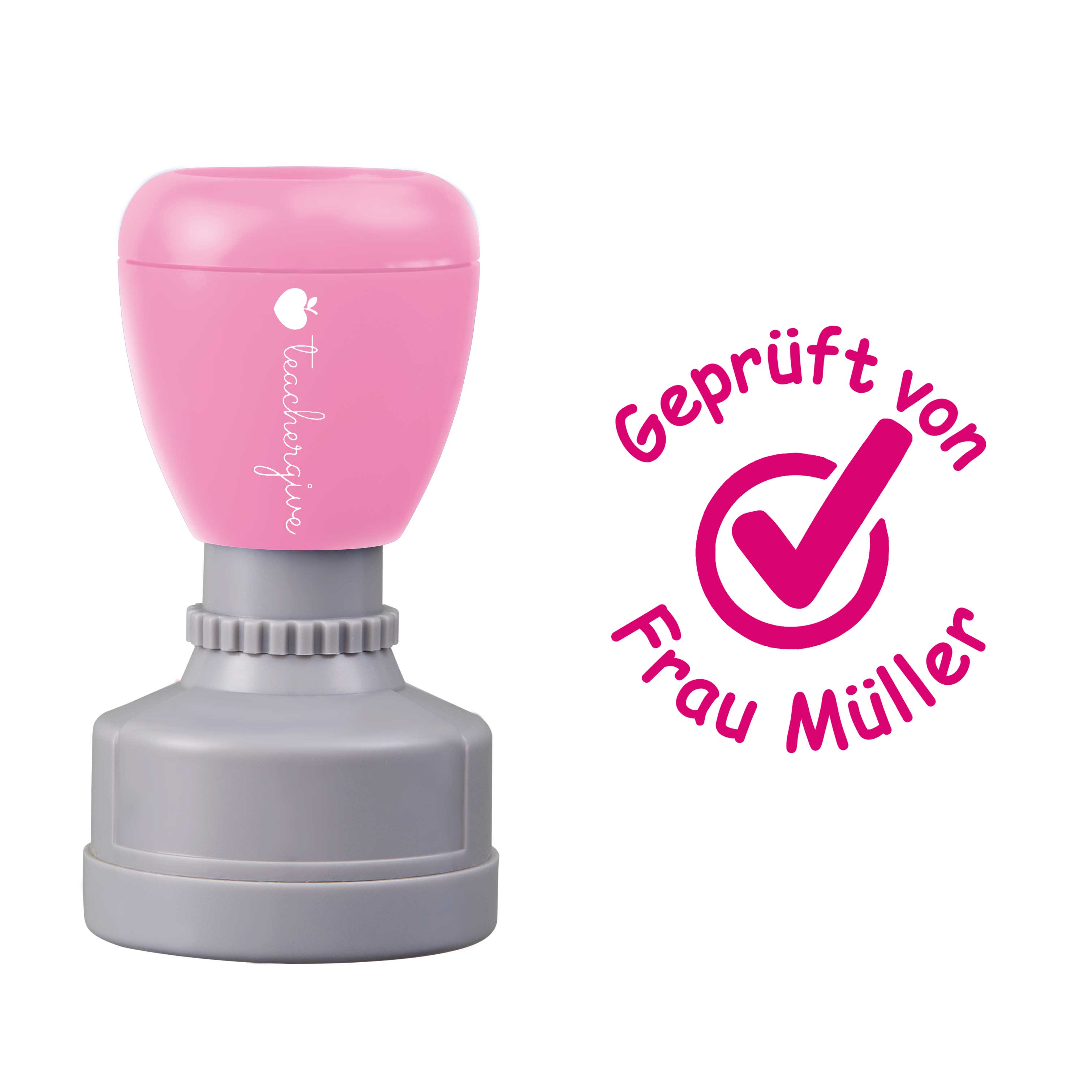 Personalisiert Geprüft Von Lehrer Stempel