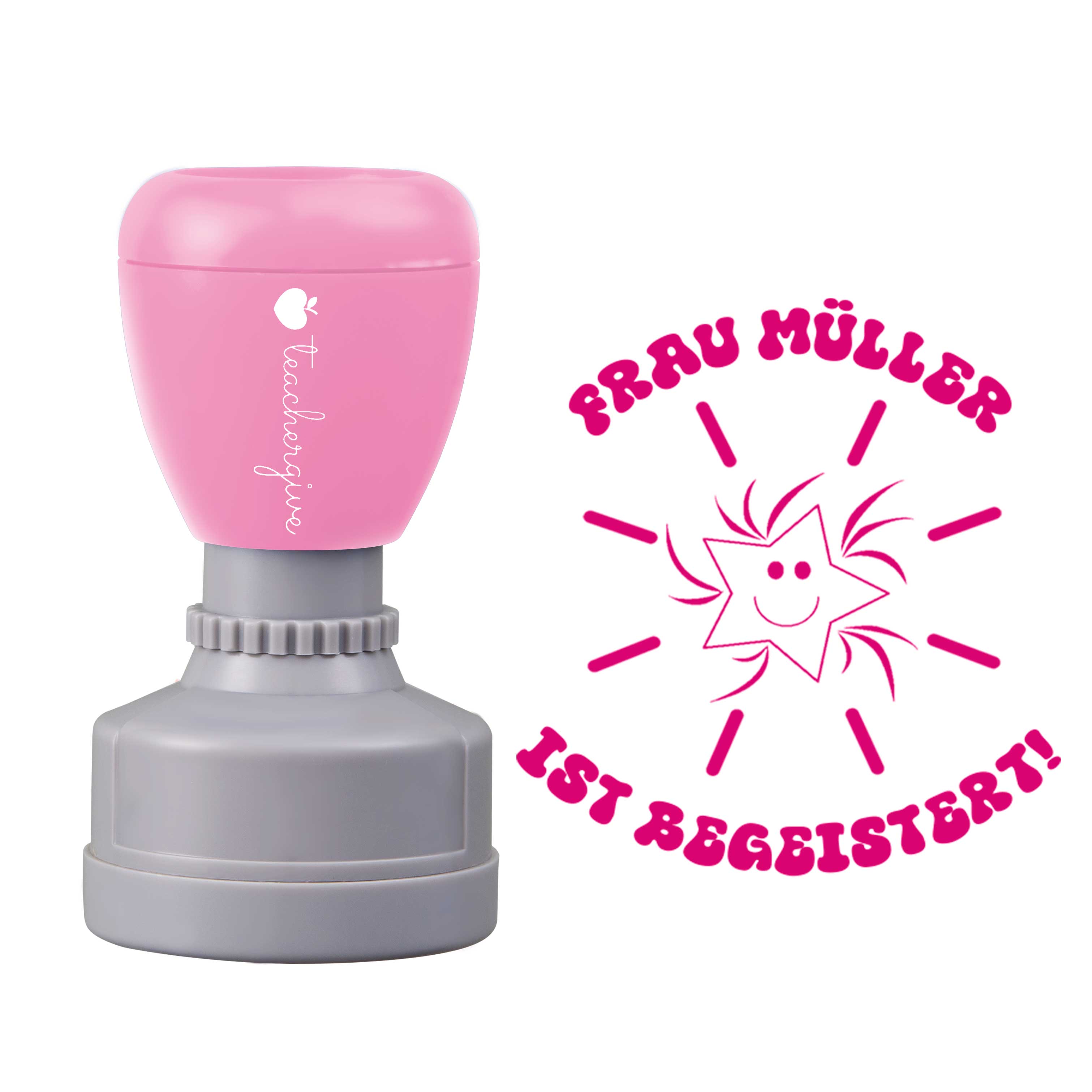 Personalisiert ist begeistert Lehrer Stempel