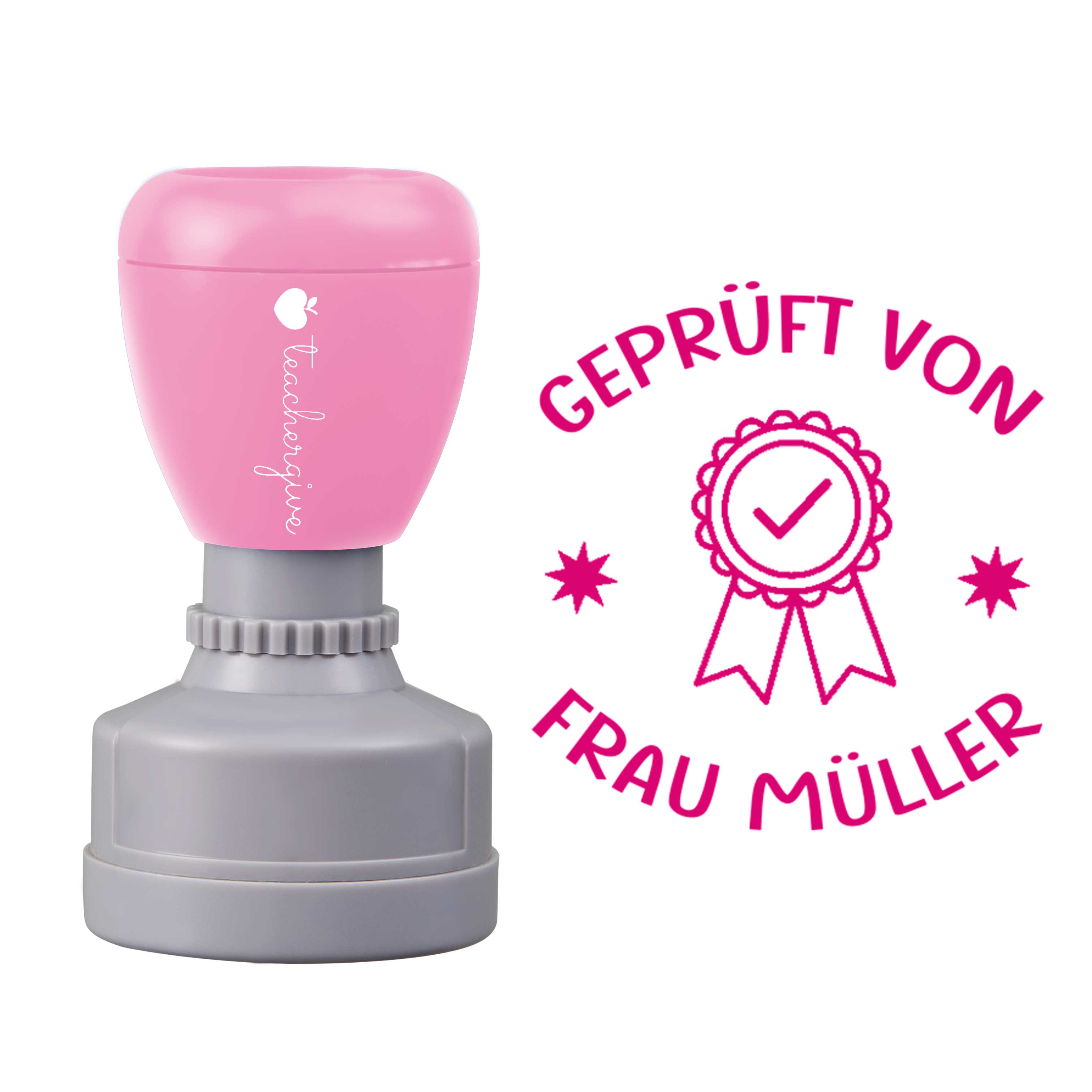 Personalisiert Geprüft von Lehrer Stempel