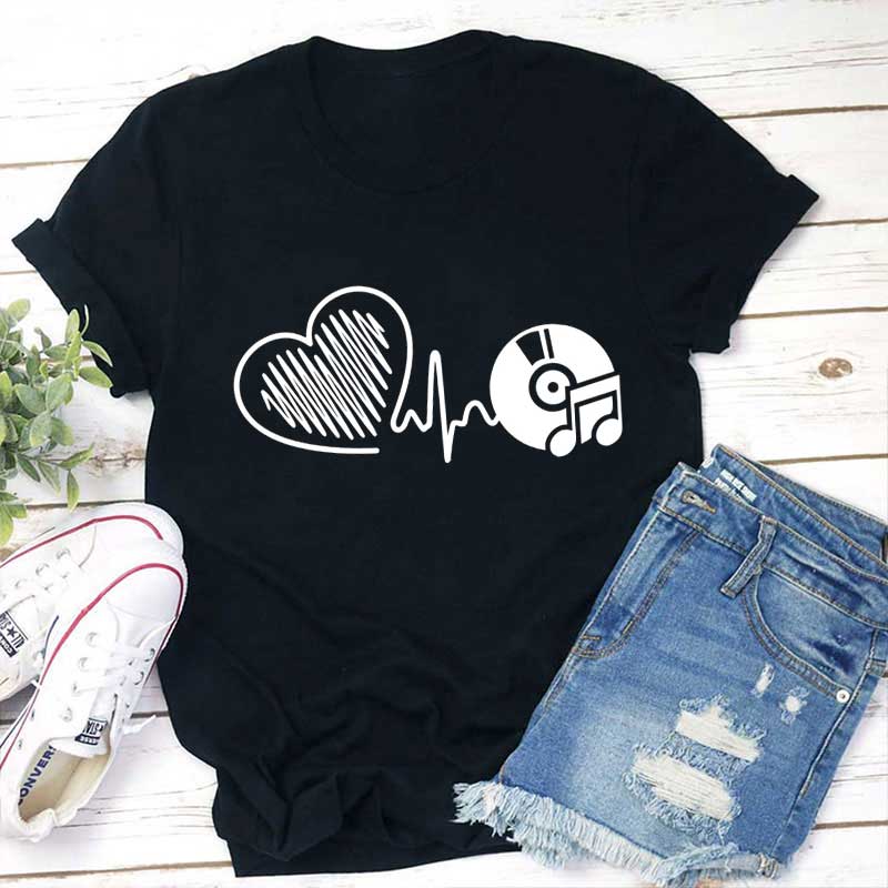 Herz Musik CD Lehrer T-Shirt