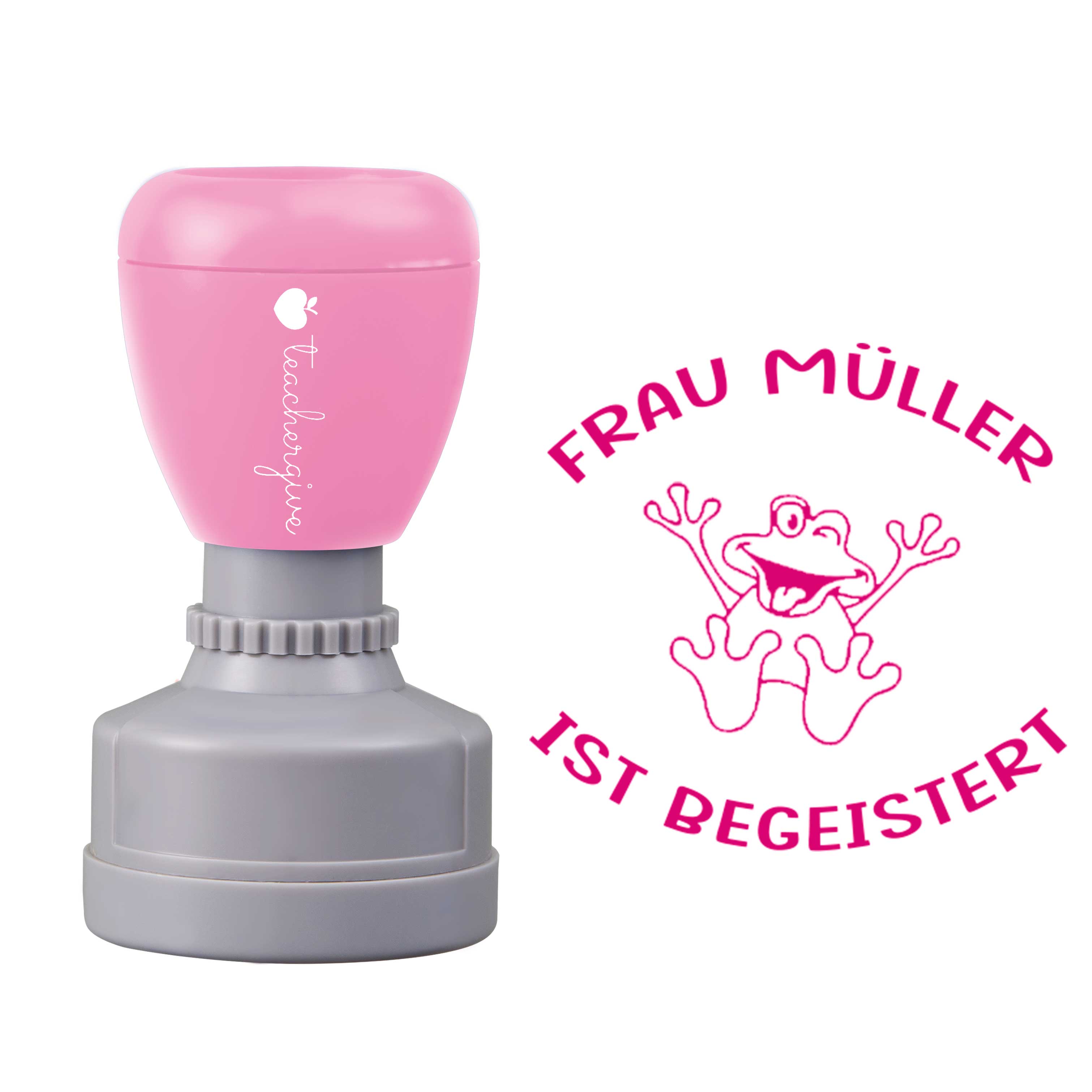 Personalisiert Name ist begeistert Lehrer Stempel