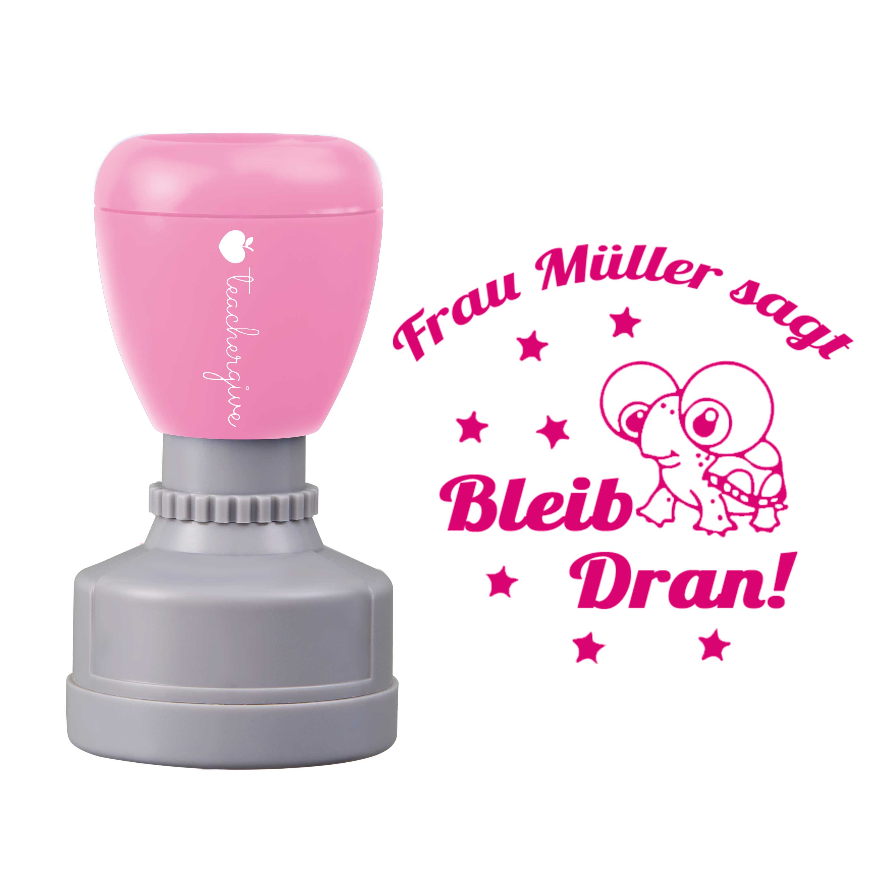 Personalisiert Name Sagt Bleib Dran Lehrer Stempel