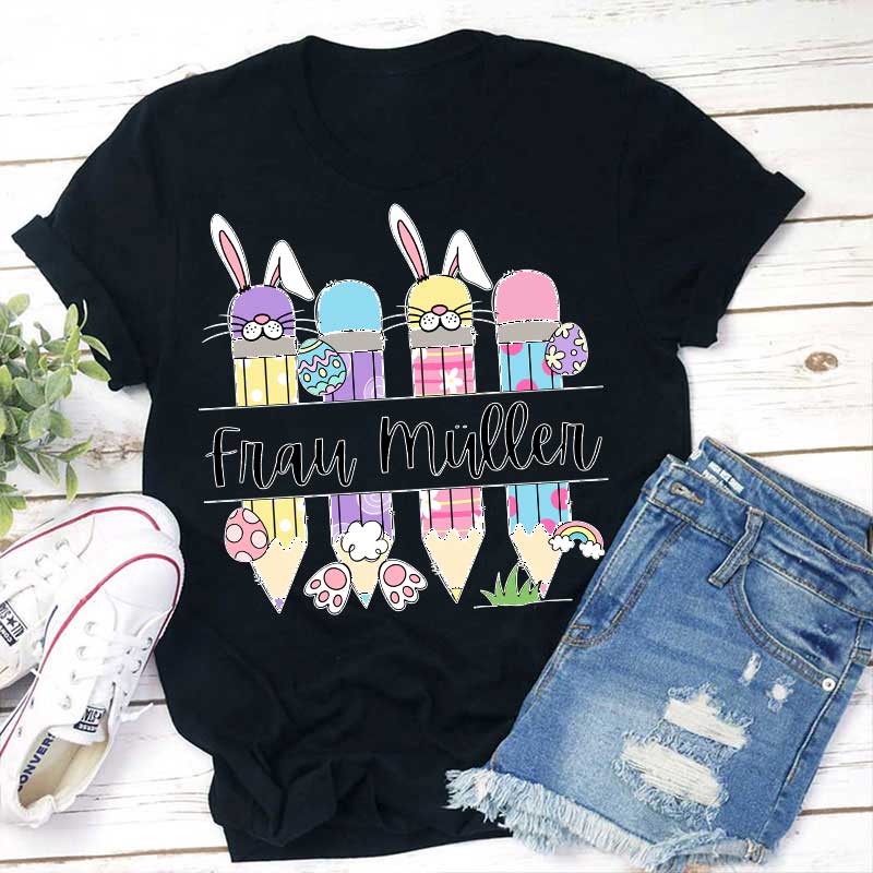 Personalisiert Ostern Name Lehrer T-Shirt