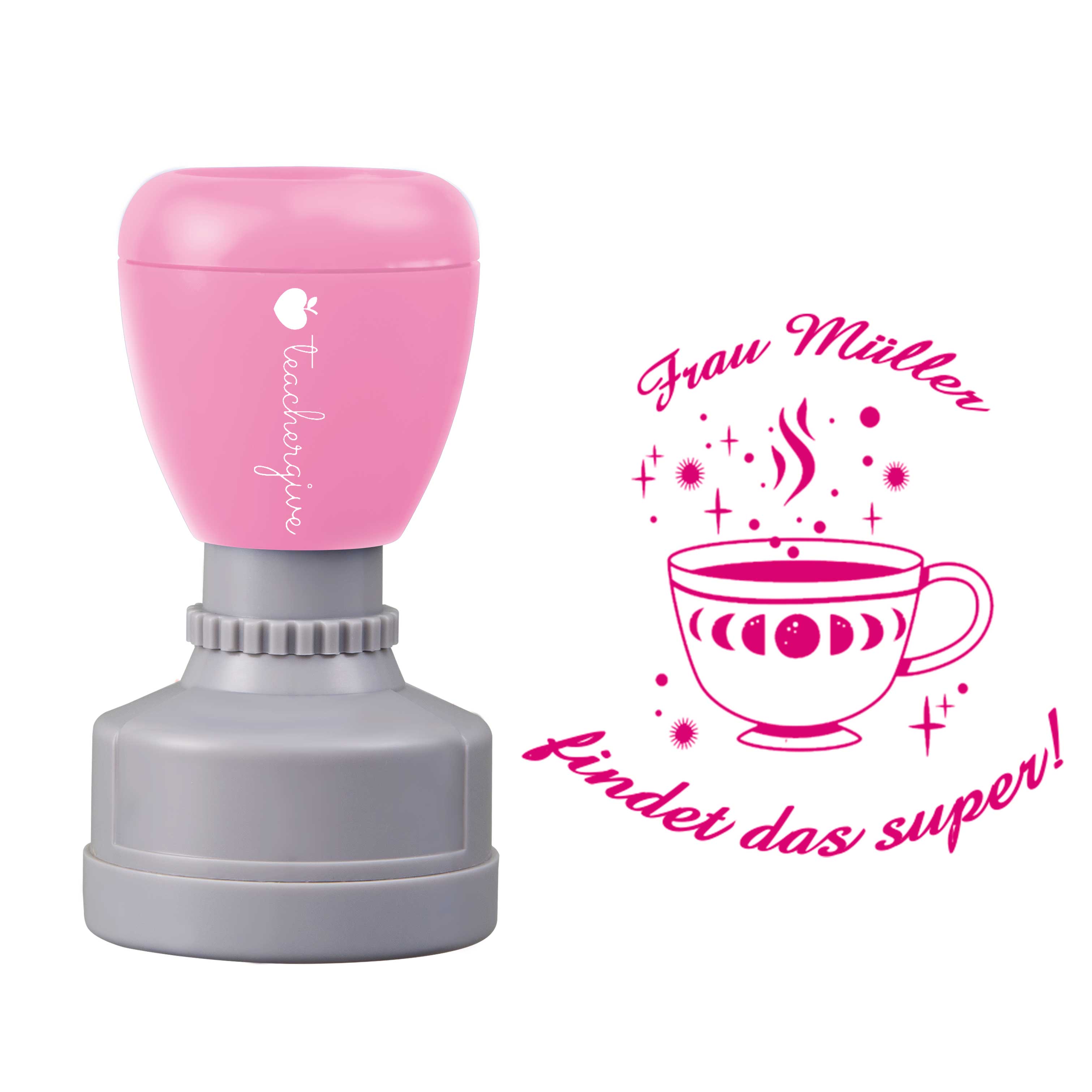 Personalisiert findet das super Lehrer Stempel