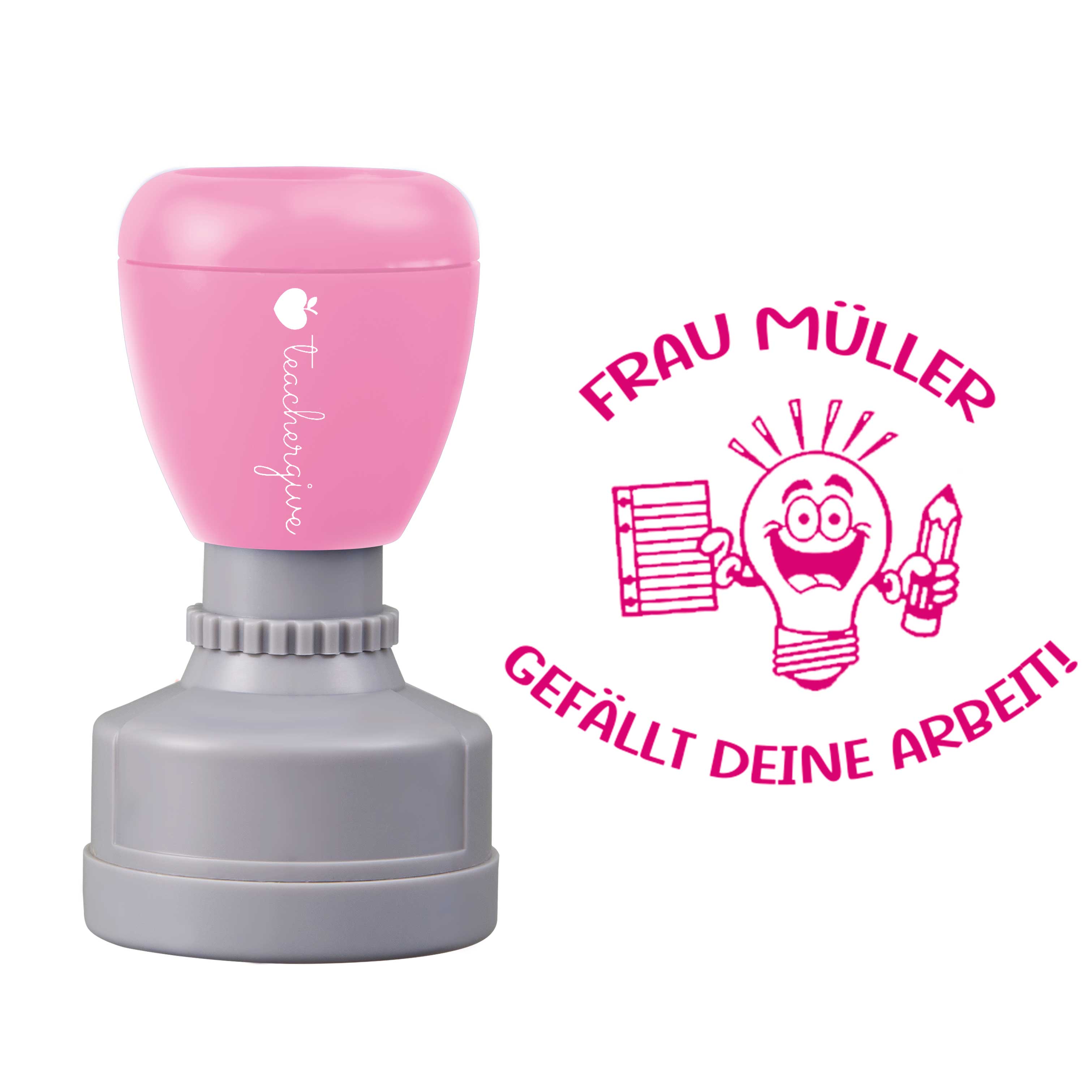 Personalisiert gefällt deine Arbeit Lehrer Stempel