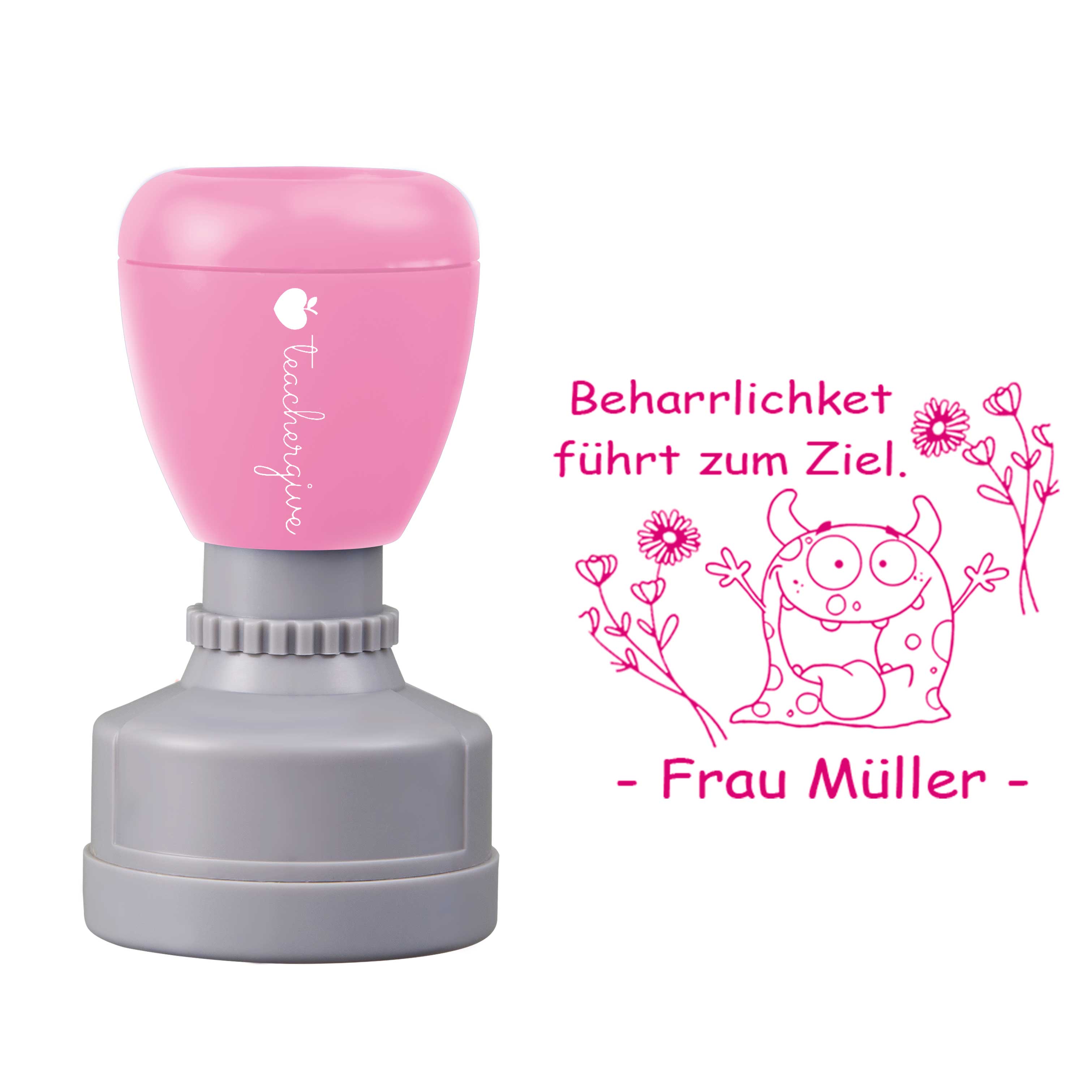 Personalisiert Beharrlichkeit führt zum Ziel Lehrer Stempel